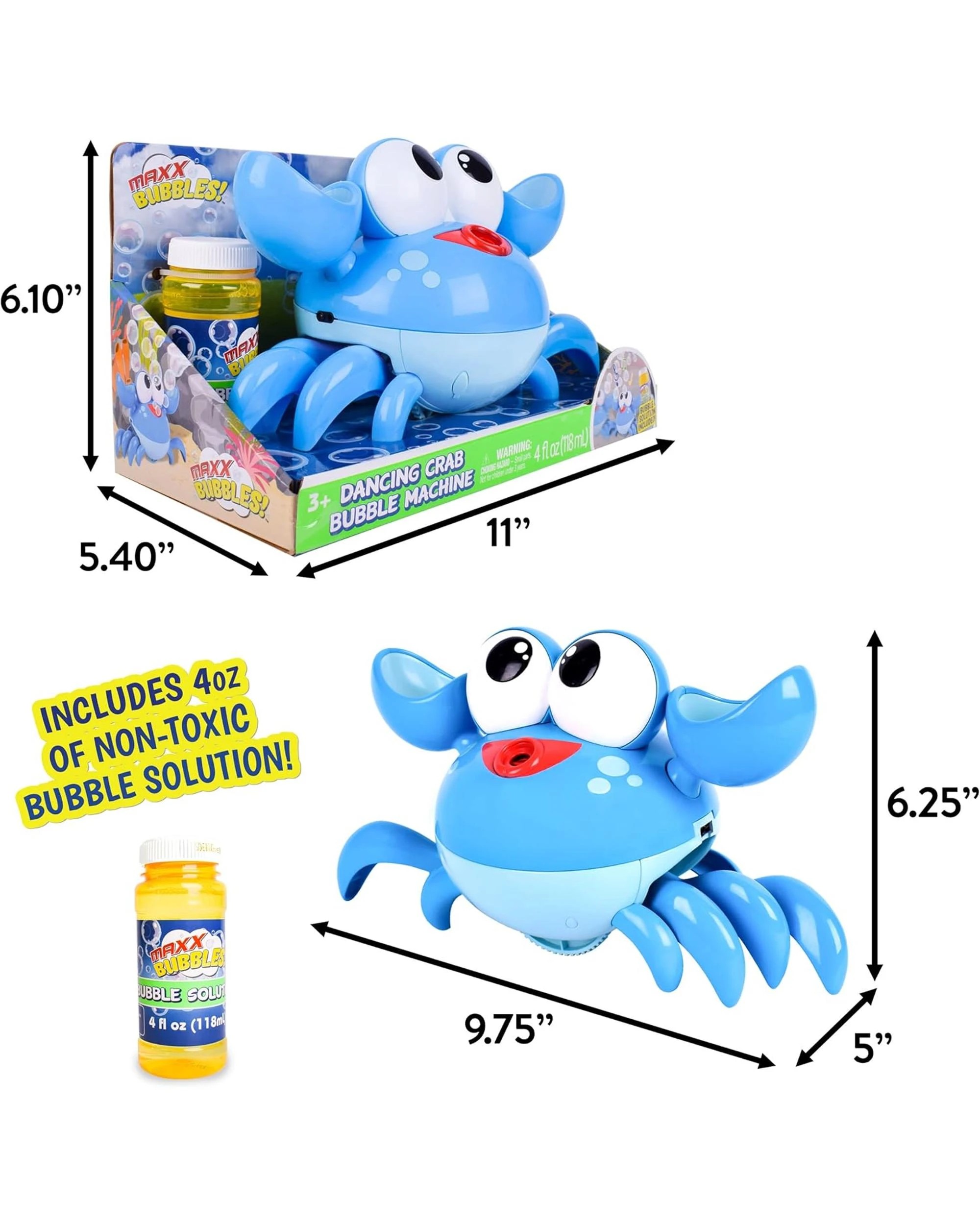 3 Maxx Bubbles Dancing Crab Bubble Machine - Blue, 3 of 8