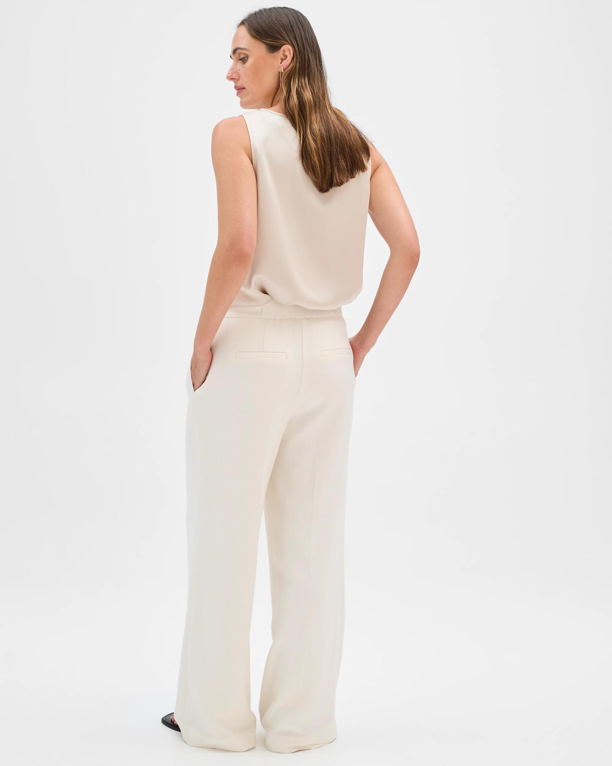 7 Preview European Linen Blend Tailored Wide Leg Pants CLOUD DANCER, 7 of 7