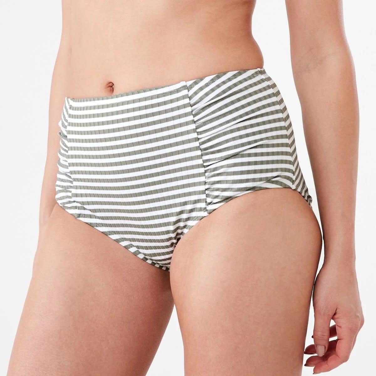 2 Shape Wear Boyleg Bikini Briefs BURNT OLIVE STRIPE, 2 of 5