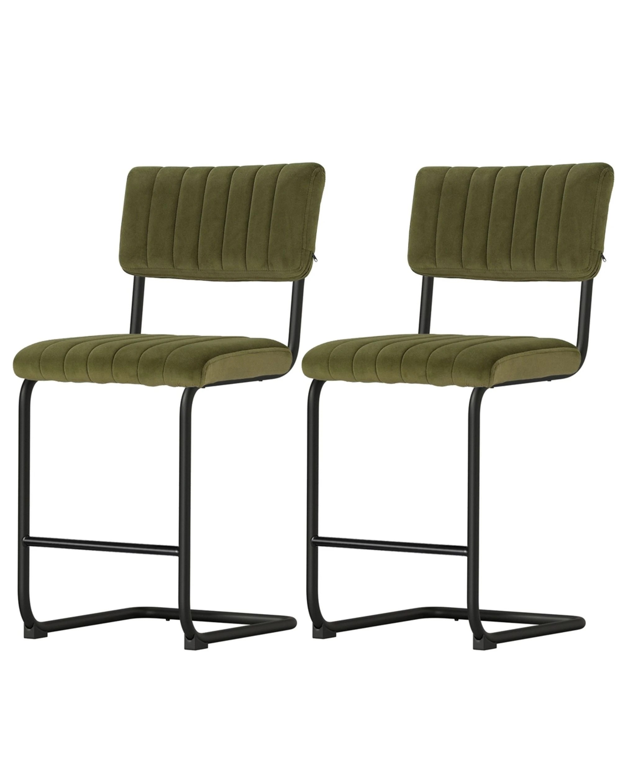 3 Artiss 2x Bar Stools Velvet Chairs Green - Green, 3 of 7