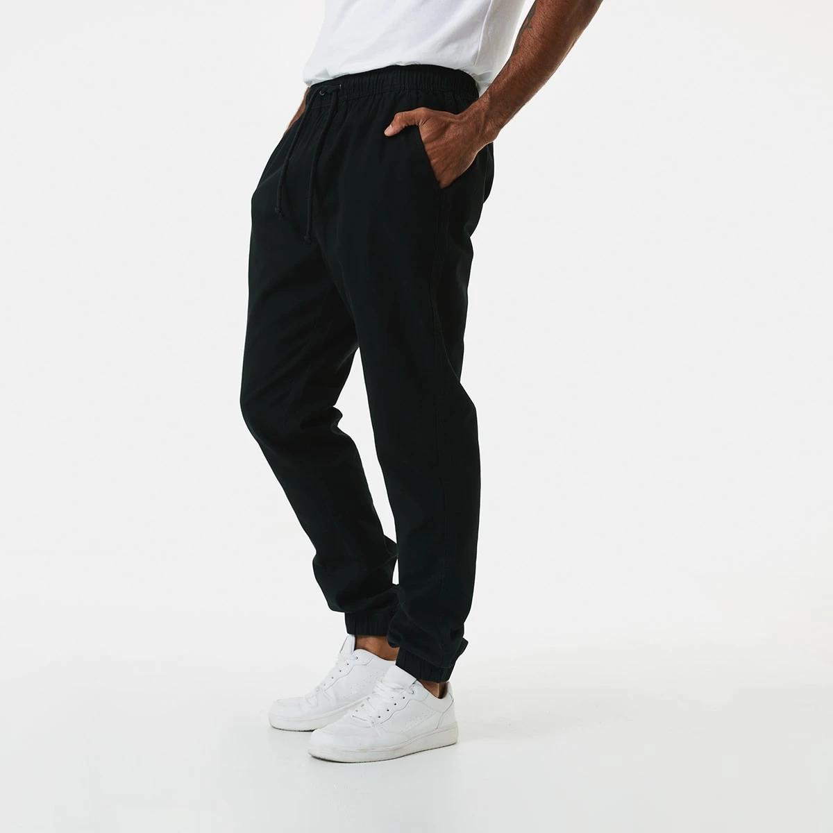 2 Elastic Waist Jogger Pants Black, 2 of 5