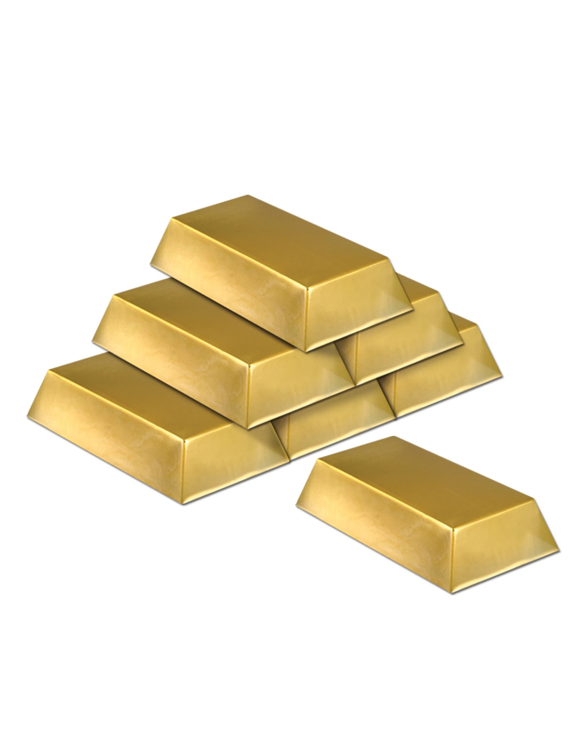 1 Beistle Plastic Gold Bar Decorations Pack of 6, 1 of 1