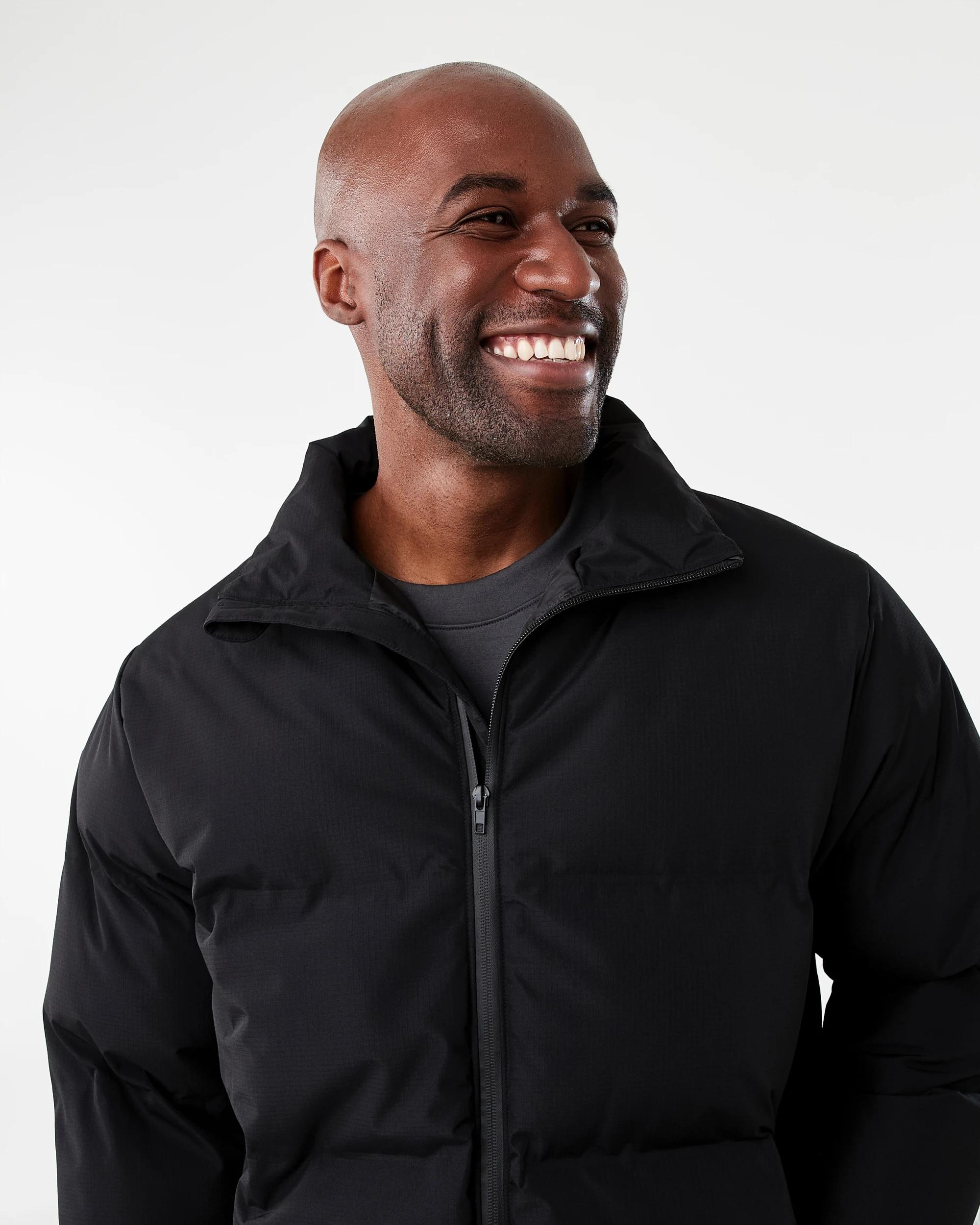 5 Active Mens Outdoor Oversized Puffer Jacket Black, 5 of 7