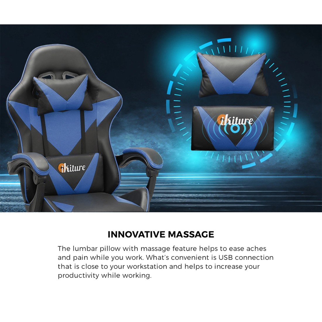 5 Oikiture Massage Gaming Office Chair Recliner
 - Multi, 5 of 10