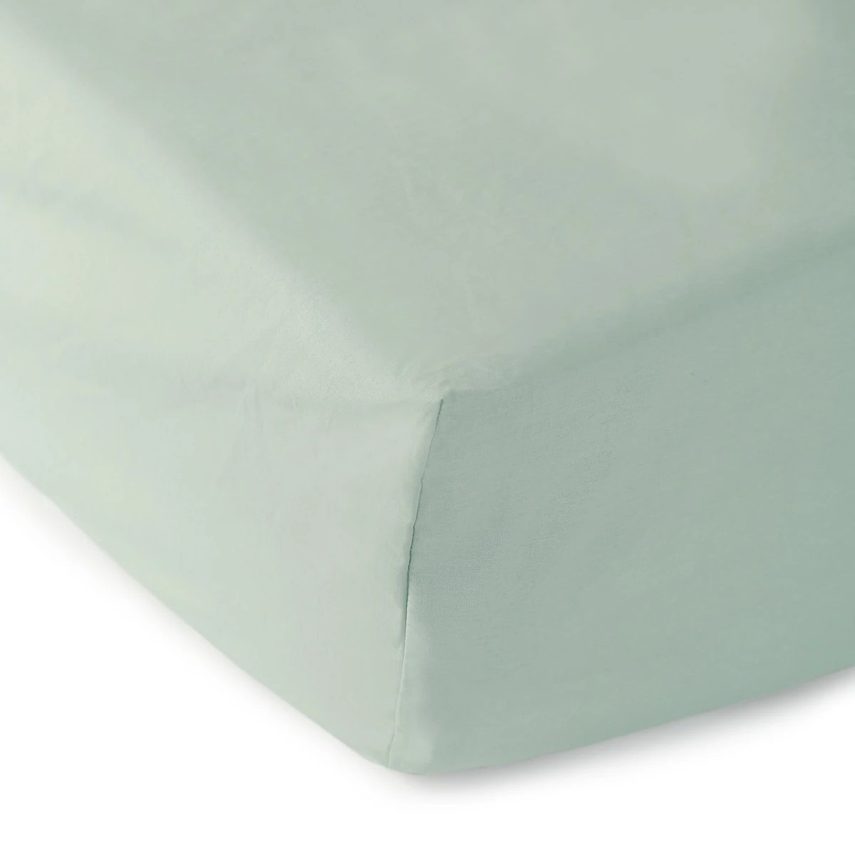 1 225 Thread Count Cotton Rich Fitted Sheet - Single Bed, Eucalyptus, 1 of 3
