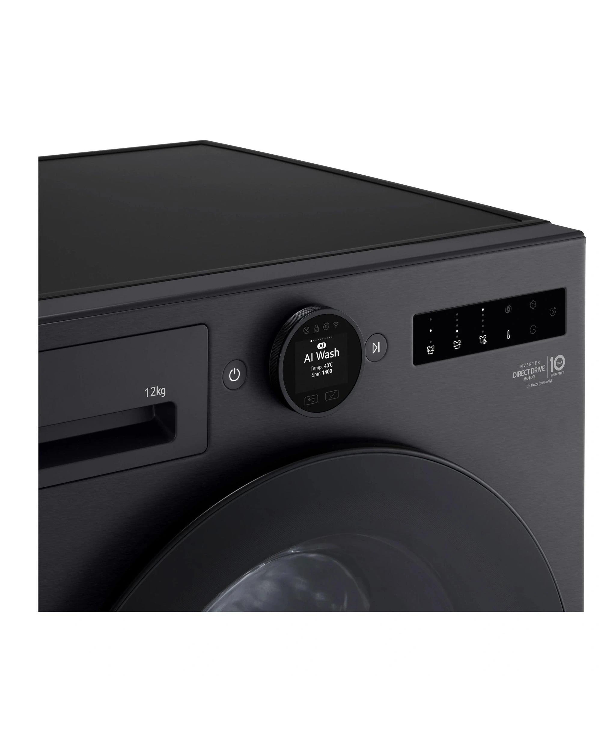 9 LG WX101412MB 12kg Series 10 Matte Black Front Load Washer - Black, 9 of 10