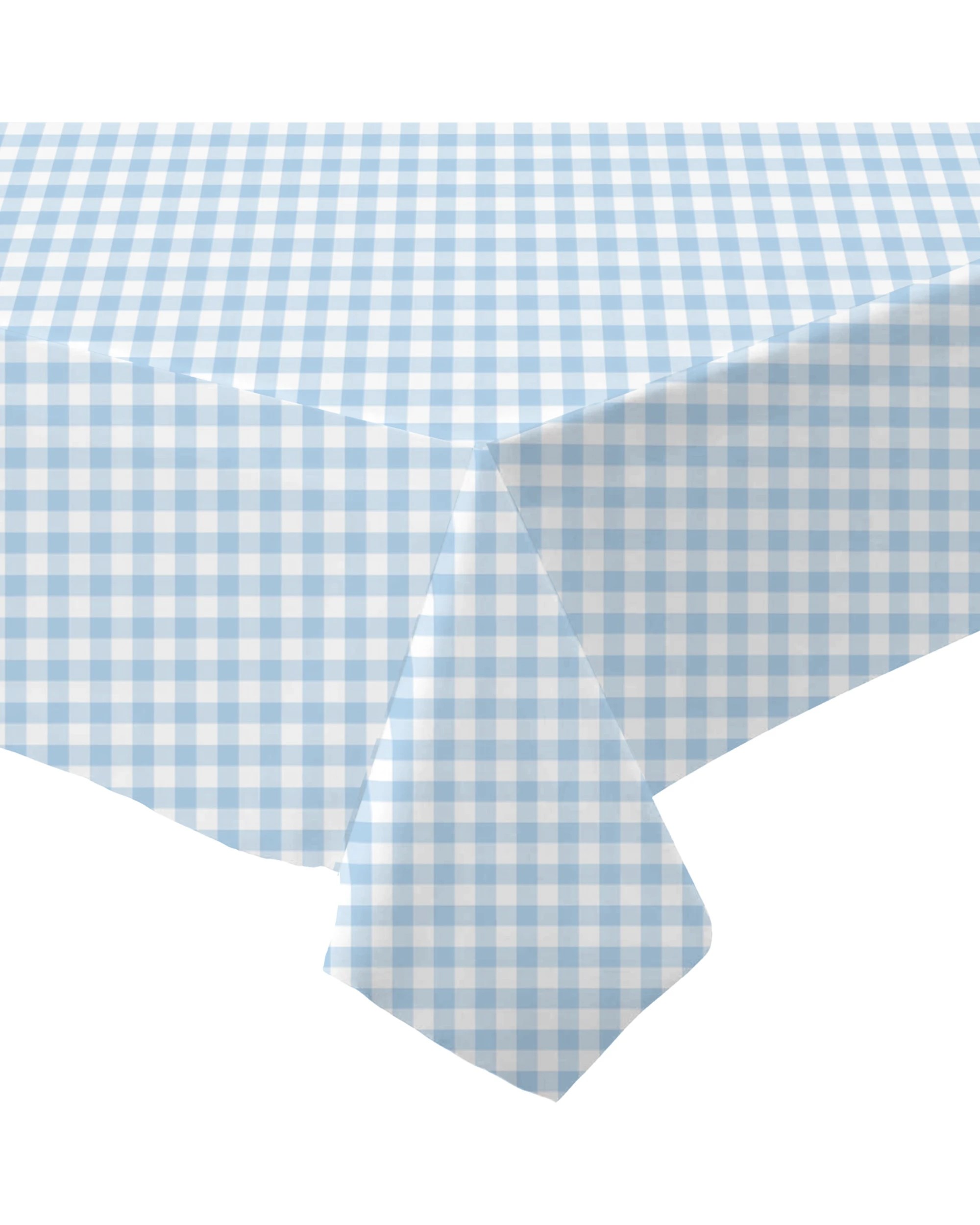 1 Artwrap Gingham Paper Tablecloth - Blue and White - Blue, White, 1 of 3