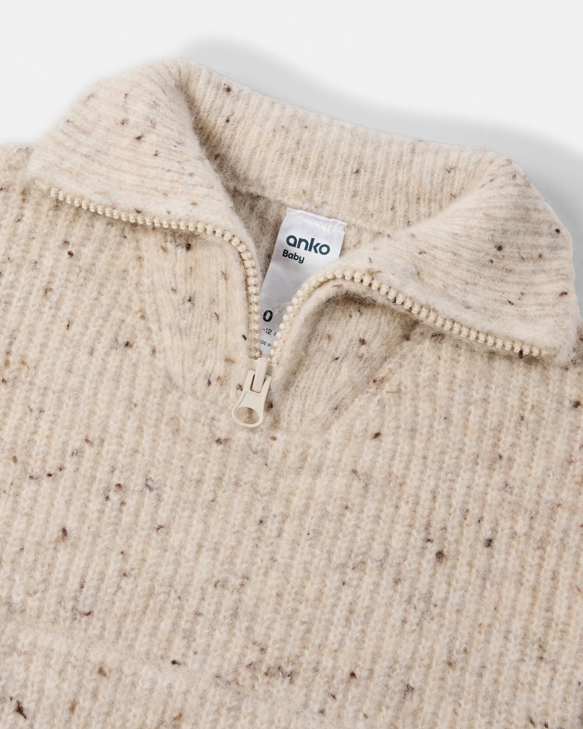 3 Half Zip Rib Knit Jumper Hony Marle, 3 of 3