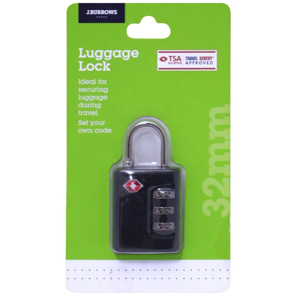 1 J.Burrows 3-Digit Combination Lock 30mm TSA Approved, 1 of 2