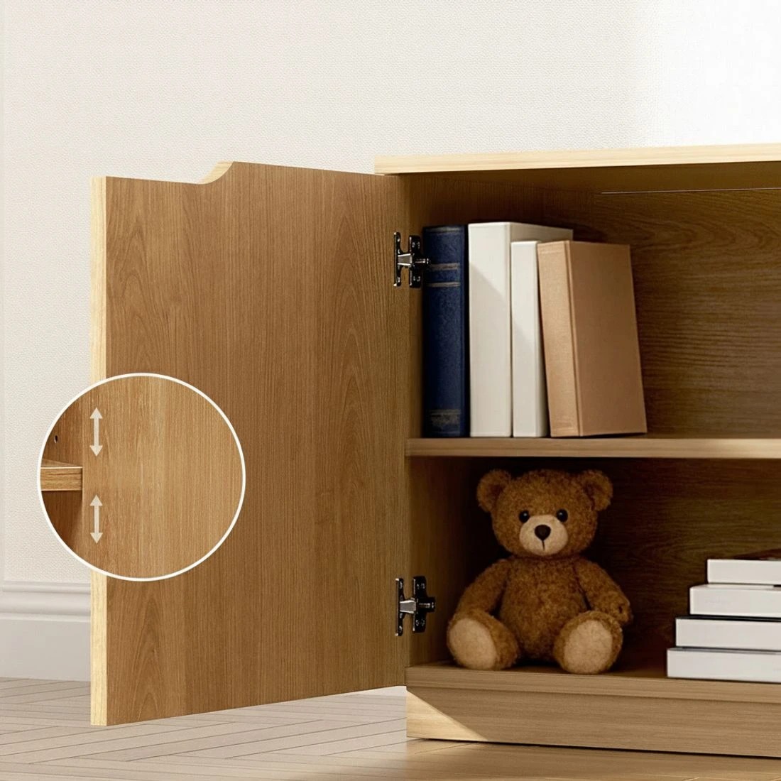 7 Artiss TV Unit Entertainment Unit Storage Cabinet 180cm Pine - Brown, 7 of 8