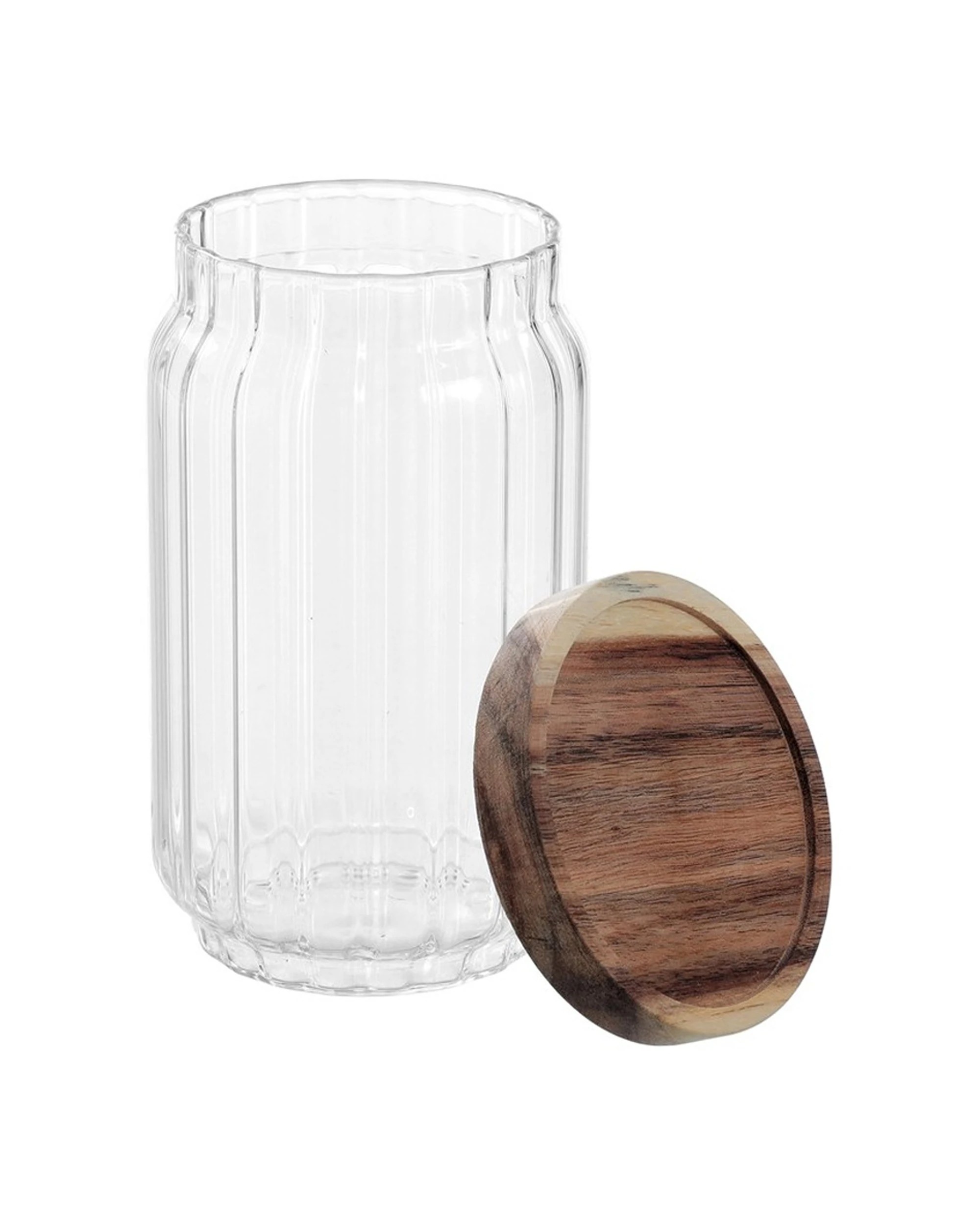3 Lemon & Lime 6PK Woodend Acacia Glass Jar Reusable Food Container 750ml - Clear, 3 of 7