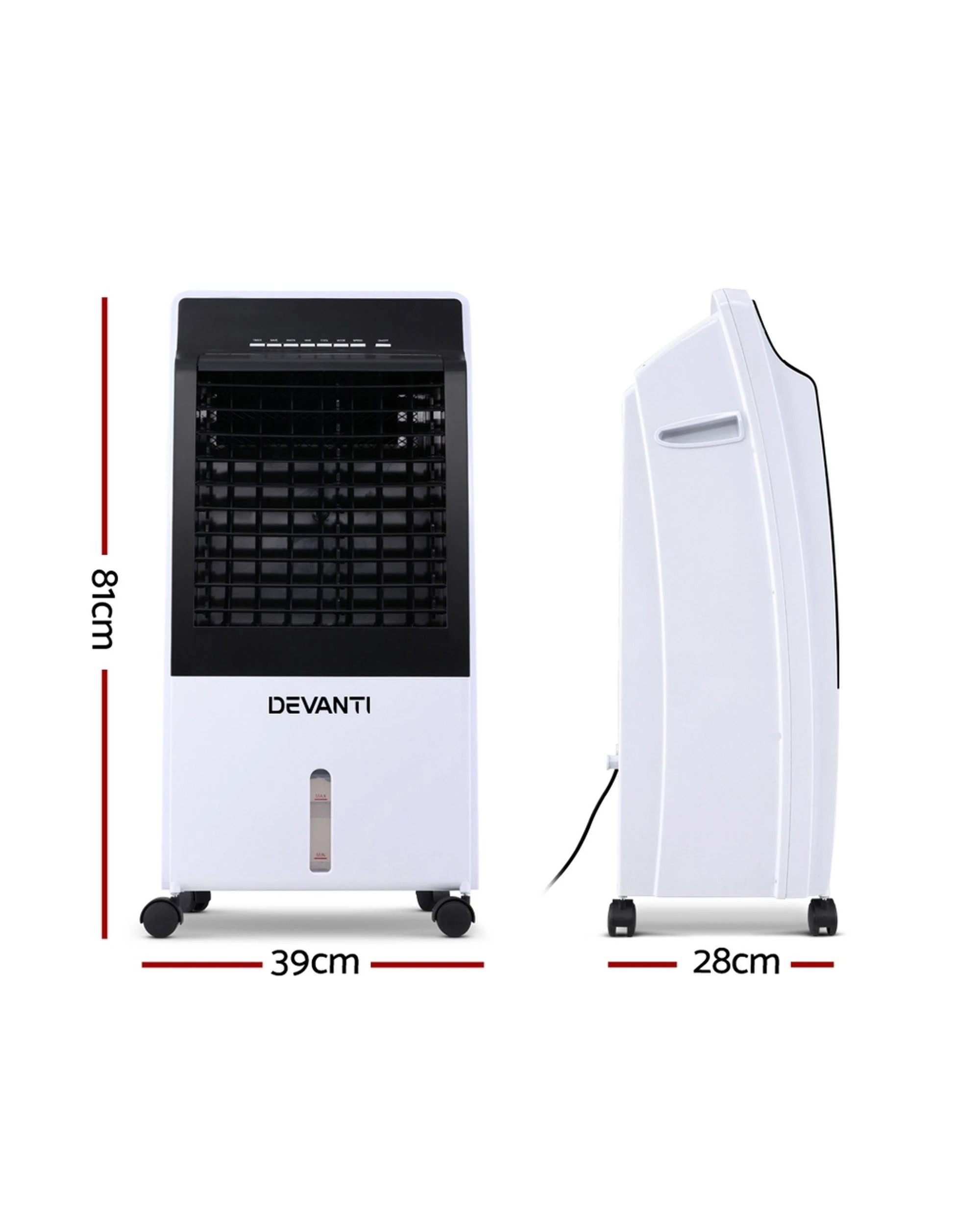 2 Devanti Evaporative Air Cooler Fan Conditioner 8l
 - White, 2 of 3