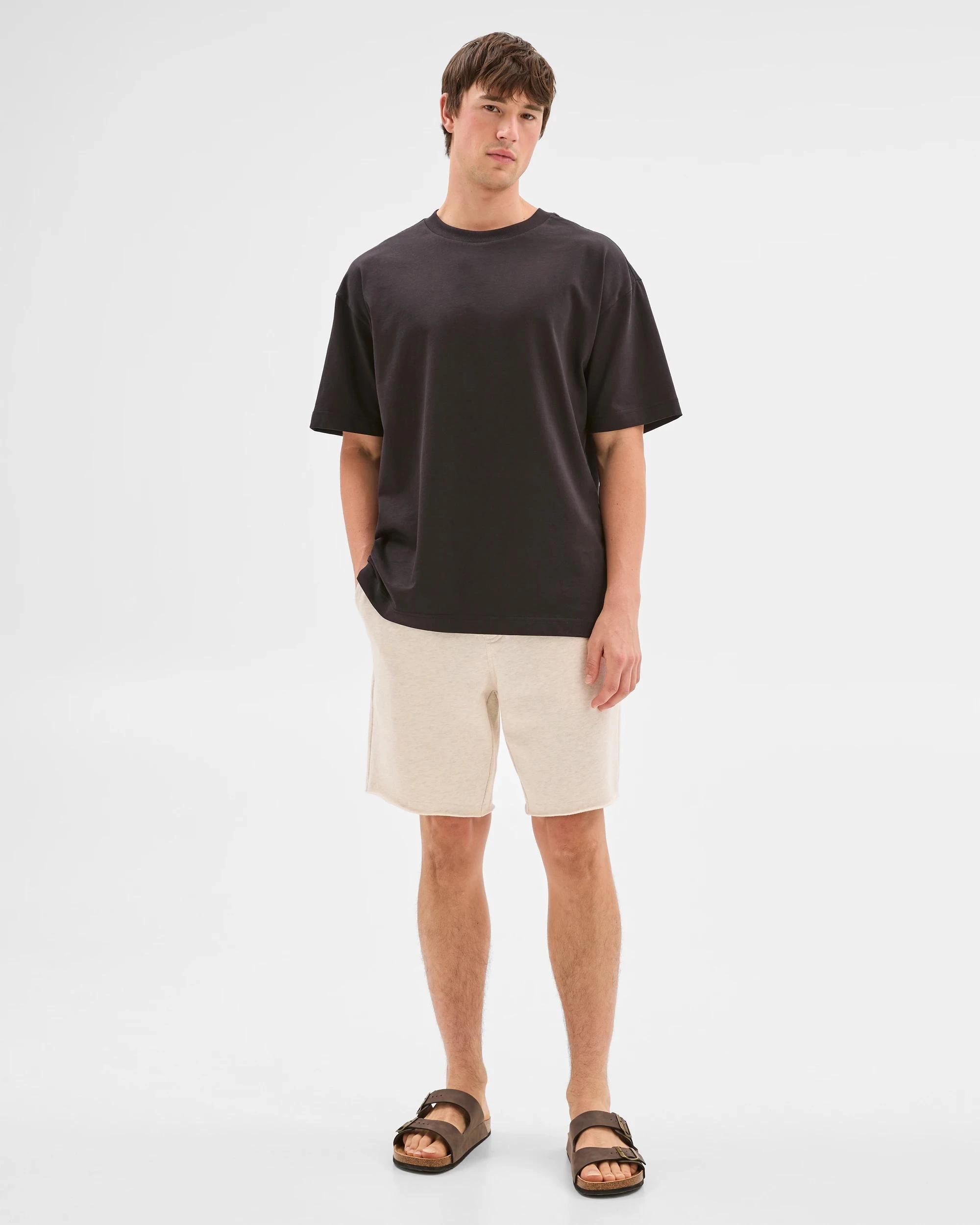 2 Australian Cotton Washed Fleece Shorts - Commons OATMEAL MARLE, 2 of 6