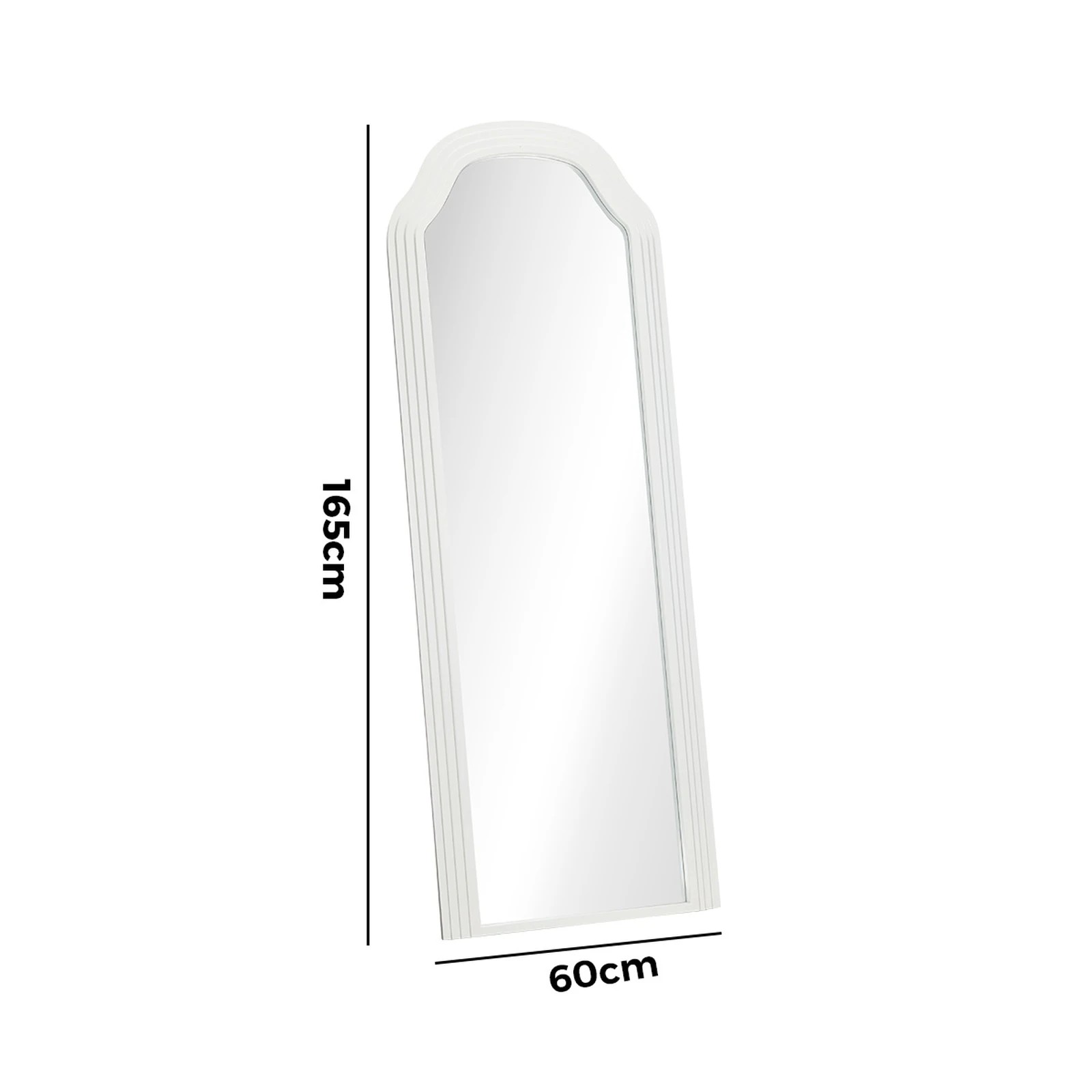 2 Oikiture Full Length Mirror Floor Makeup Mirrors 165x60cm Wood Bedroom - White, 2 of 10