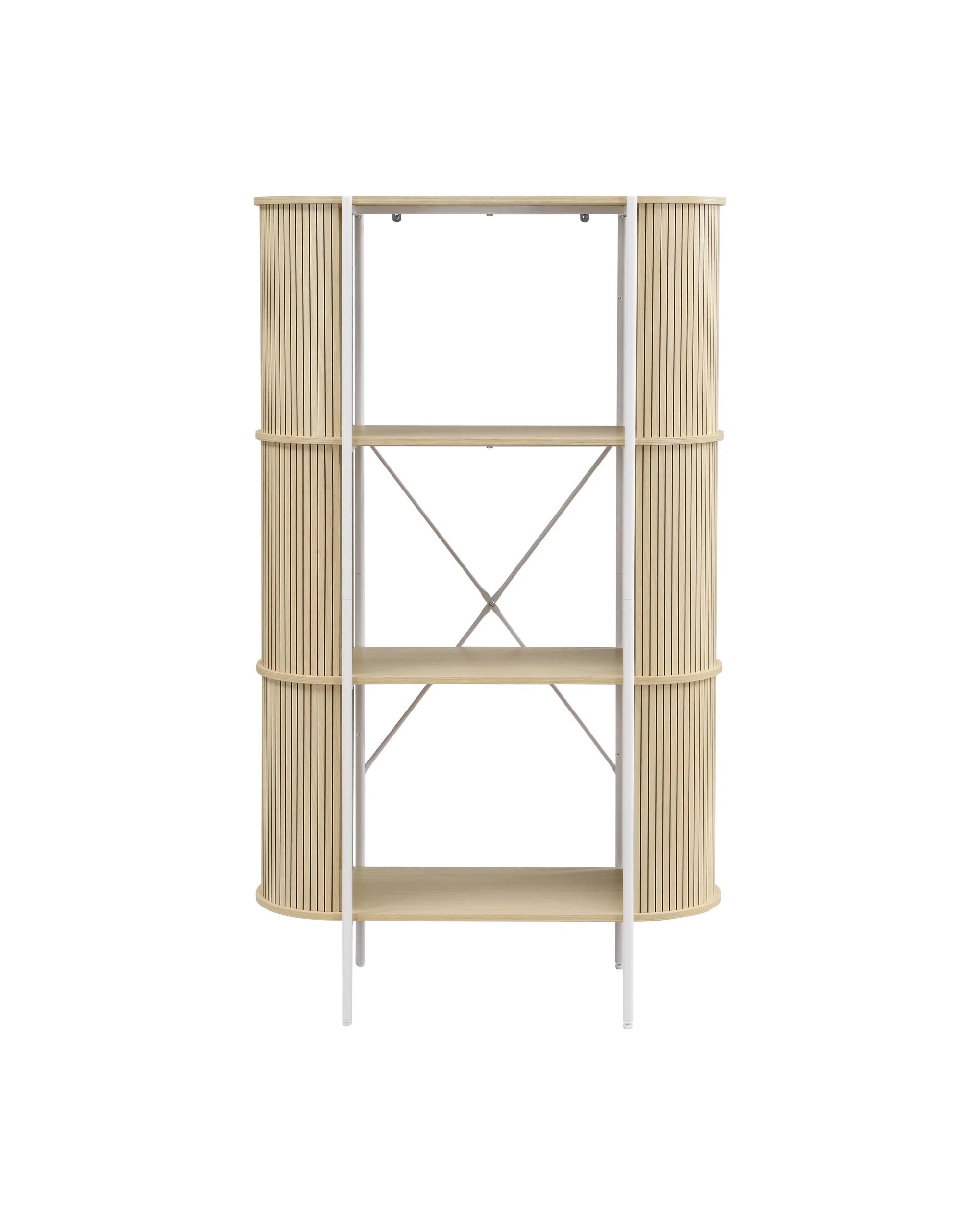 Kodu Bookcase Open Shelving 3 Tier Light Oak - White - Kmart