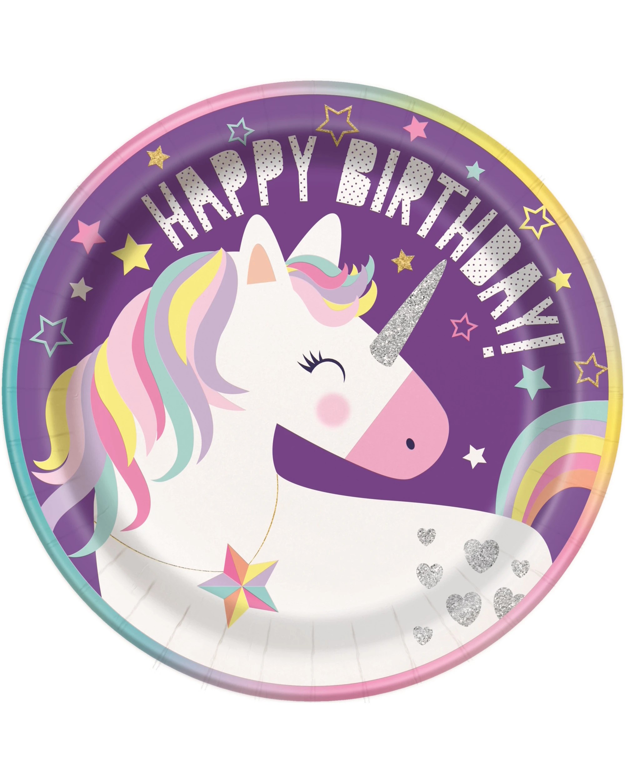 1 Unique Hip Hooray Unicorn Large Paper Plates Pack of 8, 1 of 1