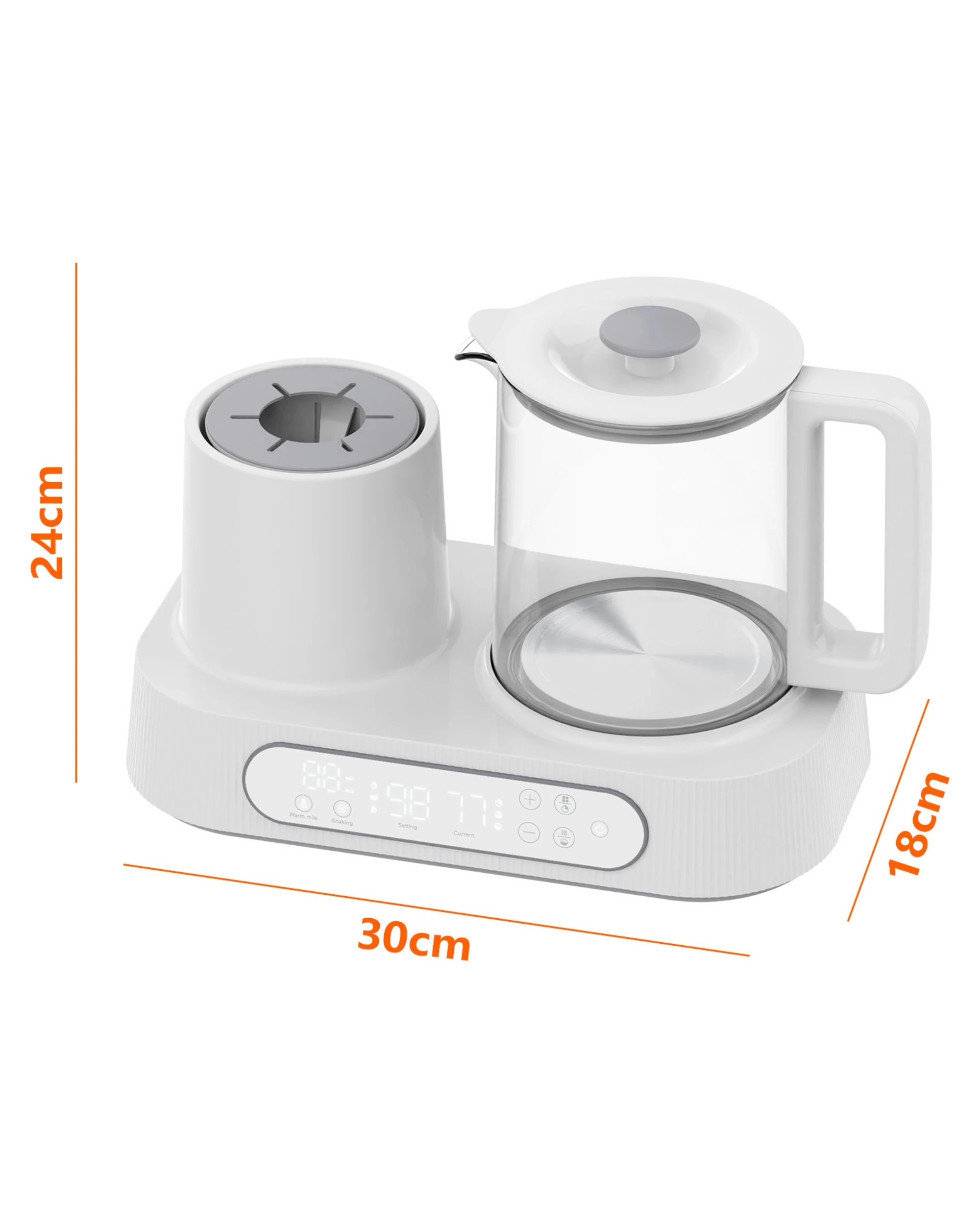 3 Advwin Baby Bottle Warmer and One Click Milk Shaker - White, 3 of 6