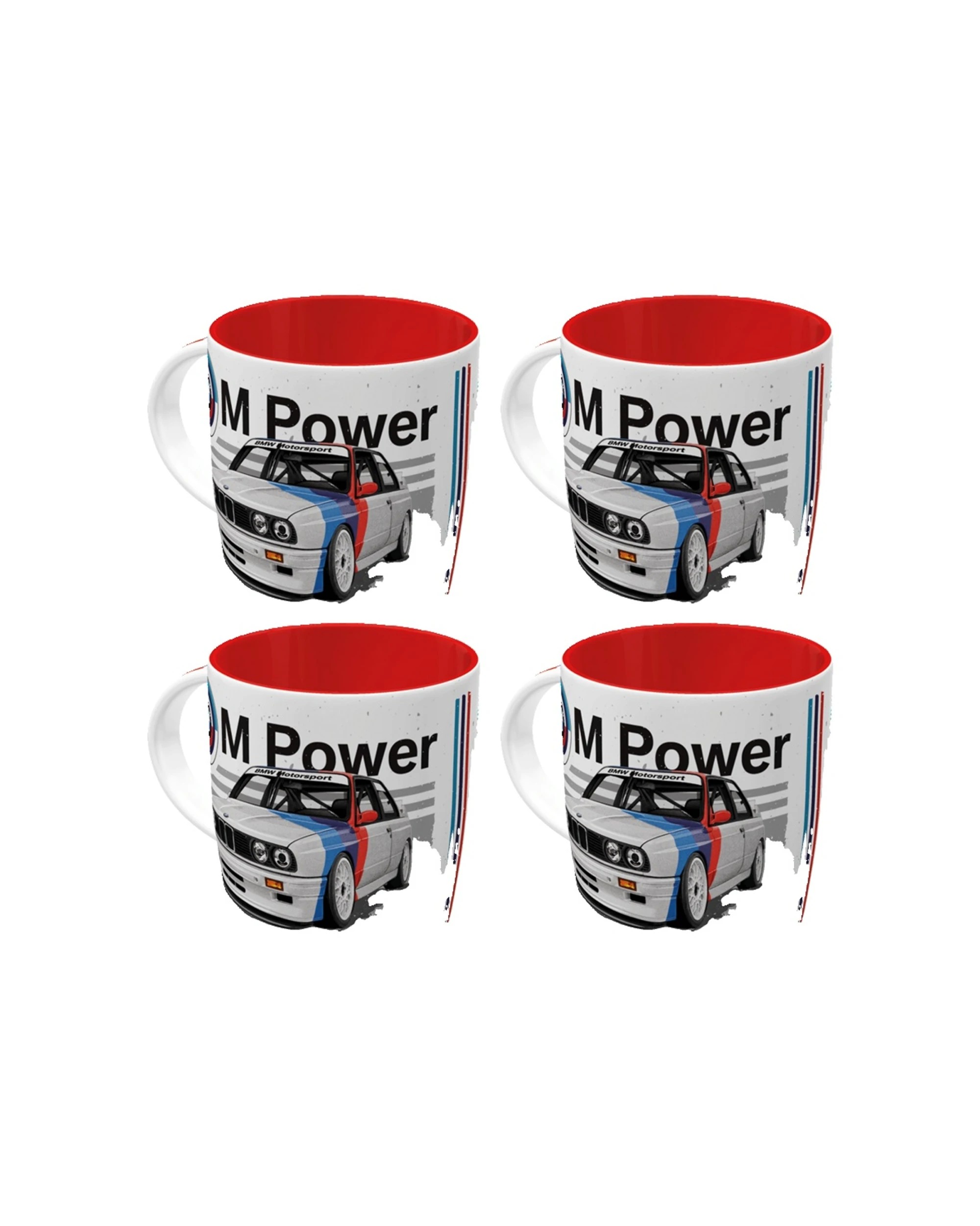 1 Nostalgic-Art 4PK Ceramic Mug 330ml Retro Design - BMW M Power Car - Natural, 1 of 6