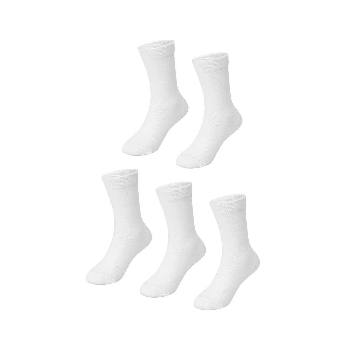 1 5 Pack School Crew Socks WHITE, 1 of 3