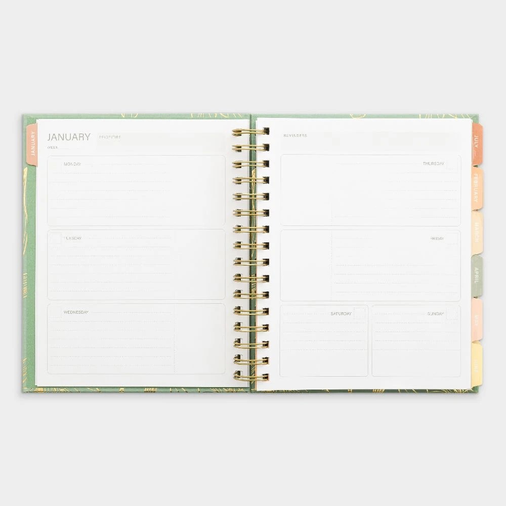 6 Otto 18 Month Undated Planner Gold Flowers, 6 of 8