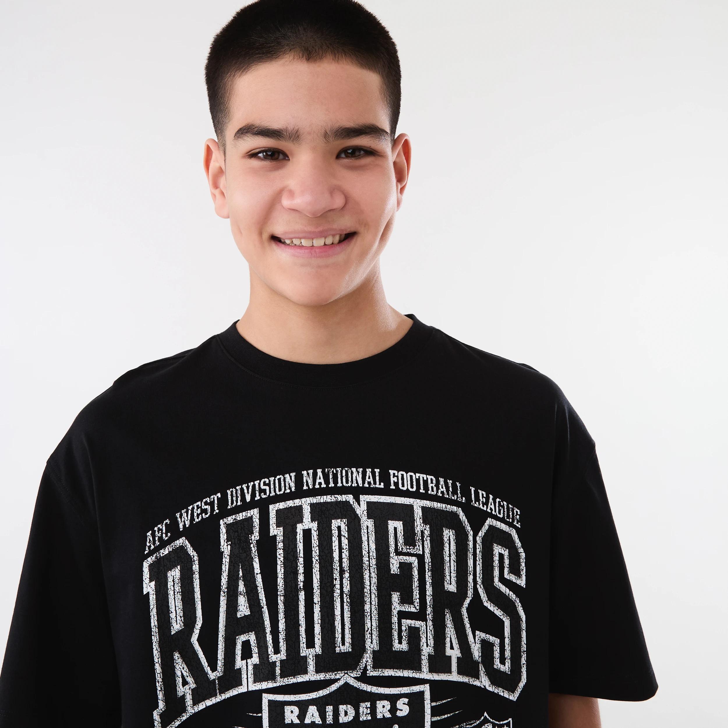 3 Official NFL Kids Youth T-shirt RAIDERS ASH HEATHER, 3 of 7