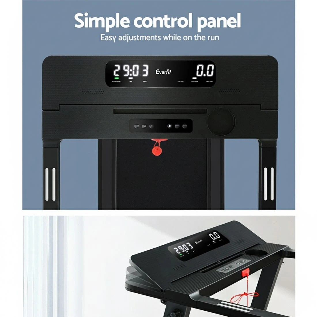 5 Everfit Treadmill Electric Home Gym Fitness Exercise Fully Foldable 450mm - Black, 5 of 7