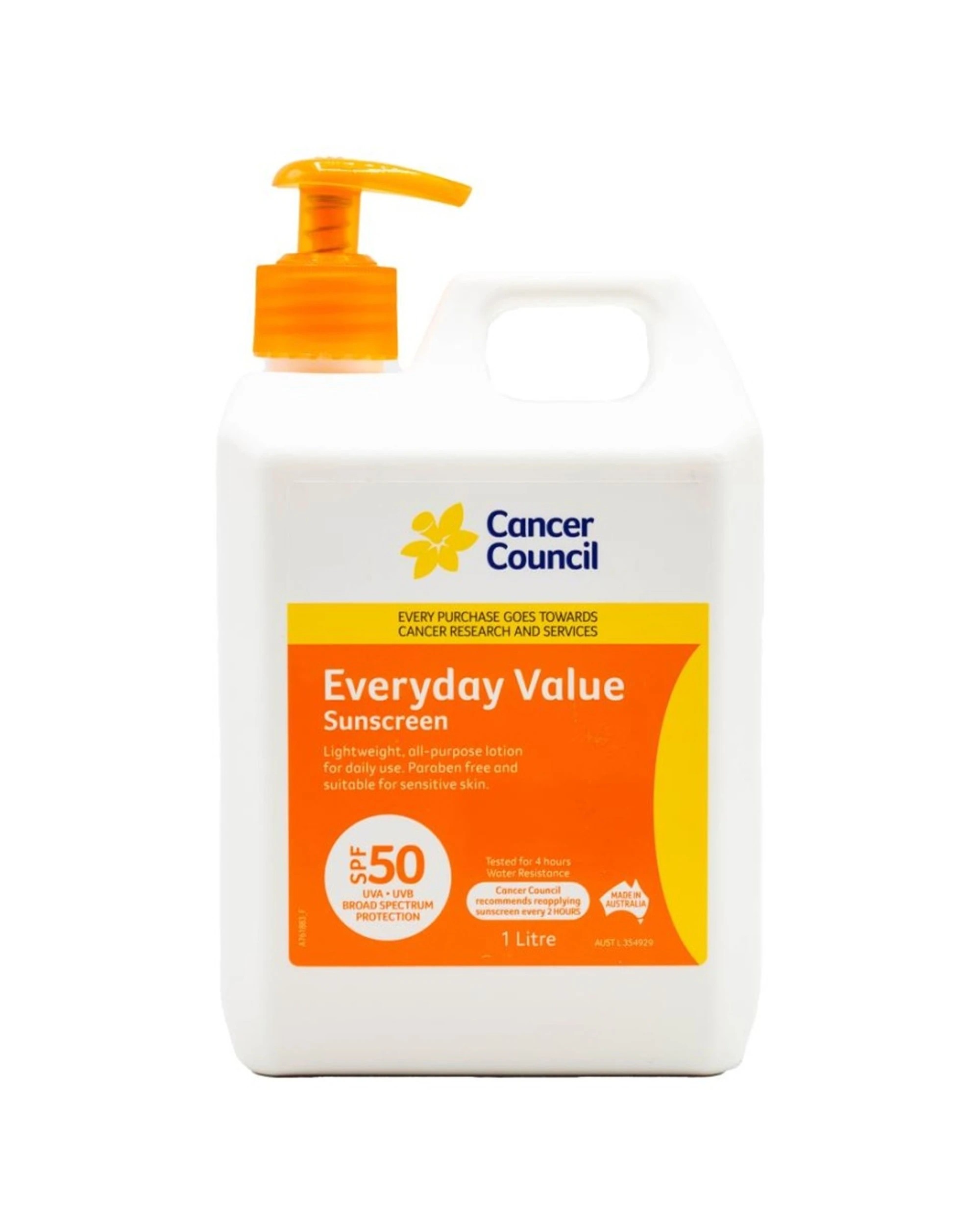 2 Cancer Council 2PK Everyday Value Sunscreen SPF50 Plus Lotion With Pump 1L - Multi, 2 of 3