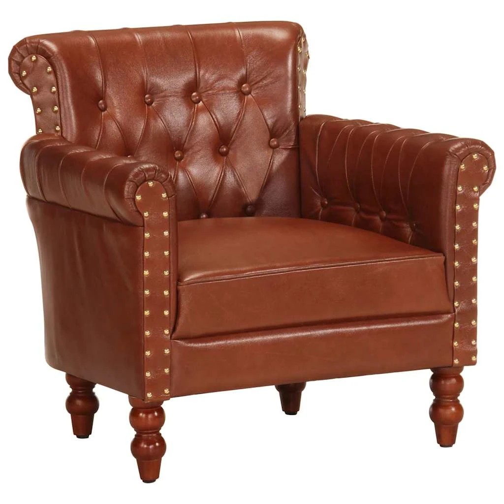 2 Vidaxl Armchair Single Sofa - Brown, 2 of 9