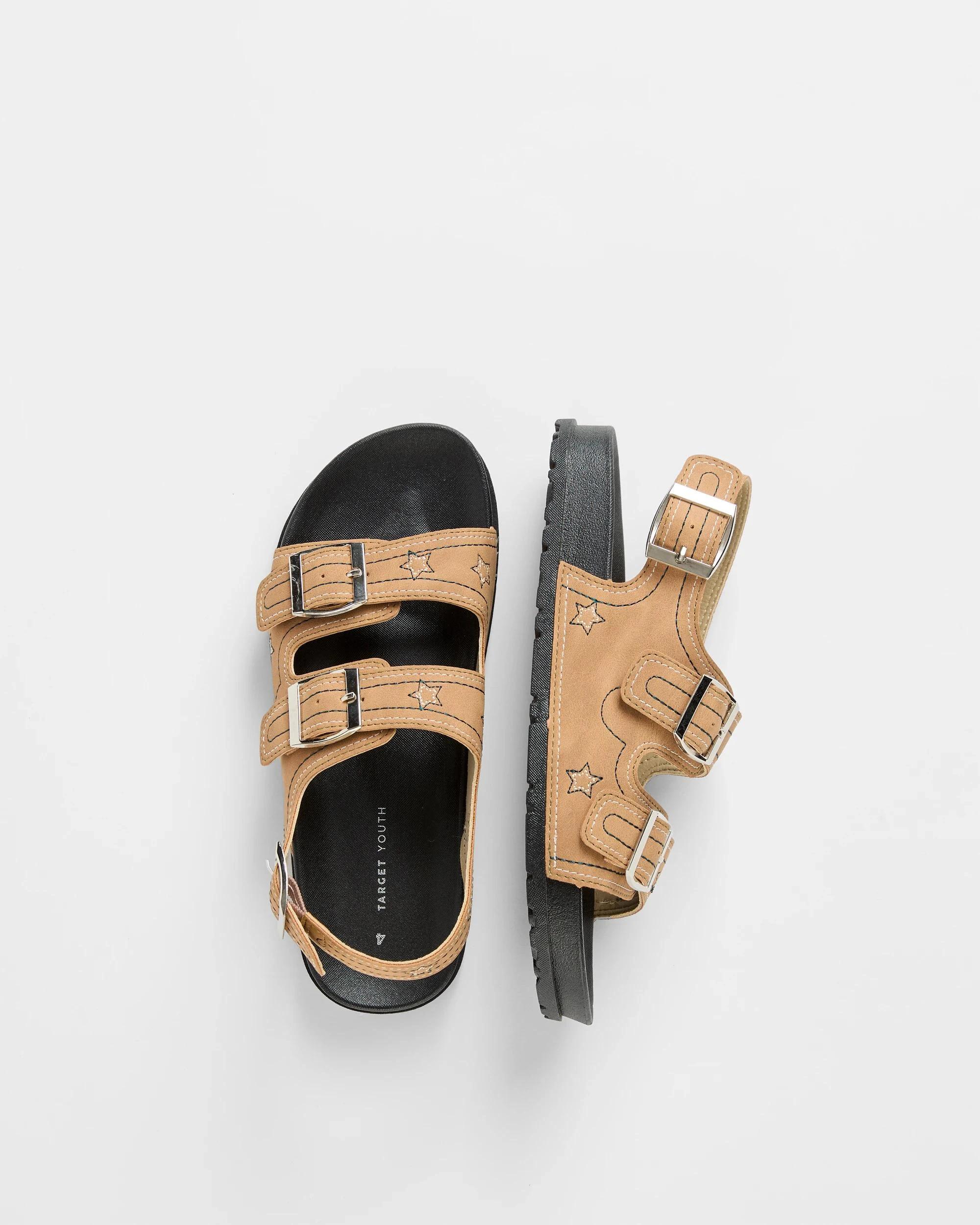 3 Target Youth Girls Senior Western Slingback Sandal TAN, 3 of 3