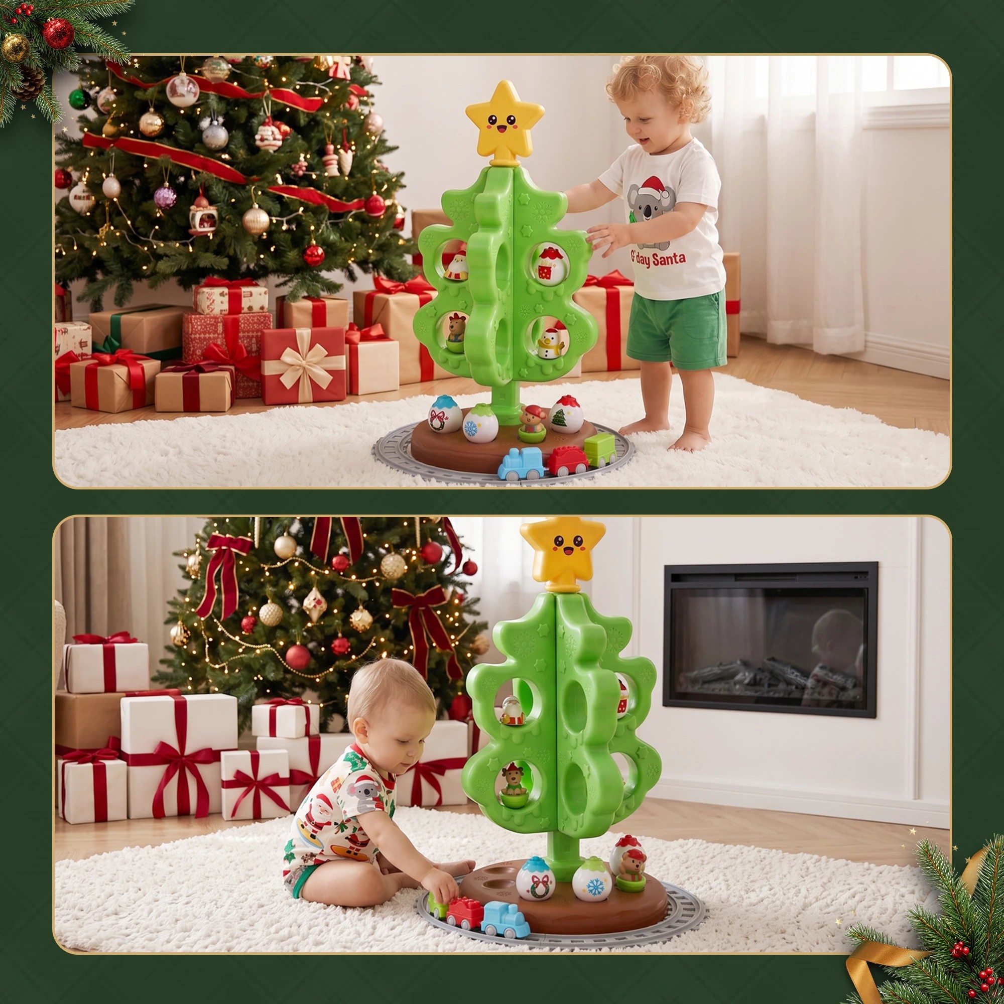 5 Jingle Jollys Toddler First Christmas Tree Mini Xmas Tree Toy Set with Train - Green, 5 of 7