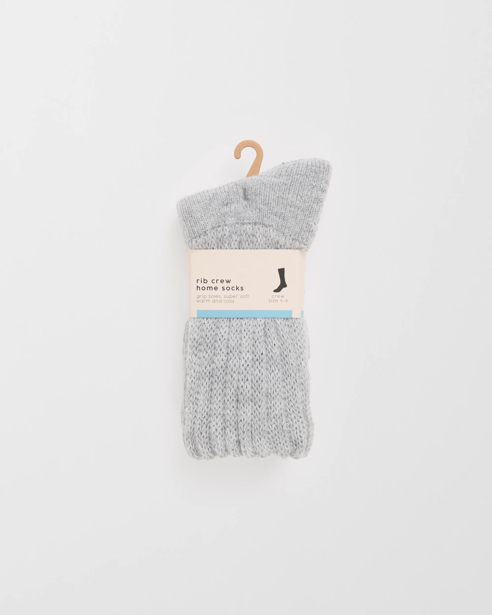 3 Target Woman Chunky Rib Crew Home Socks GREY, 3 of 3