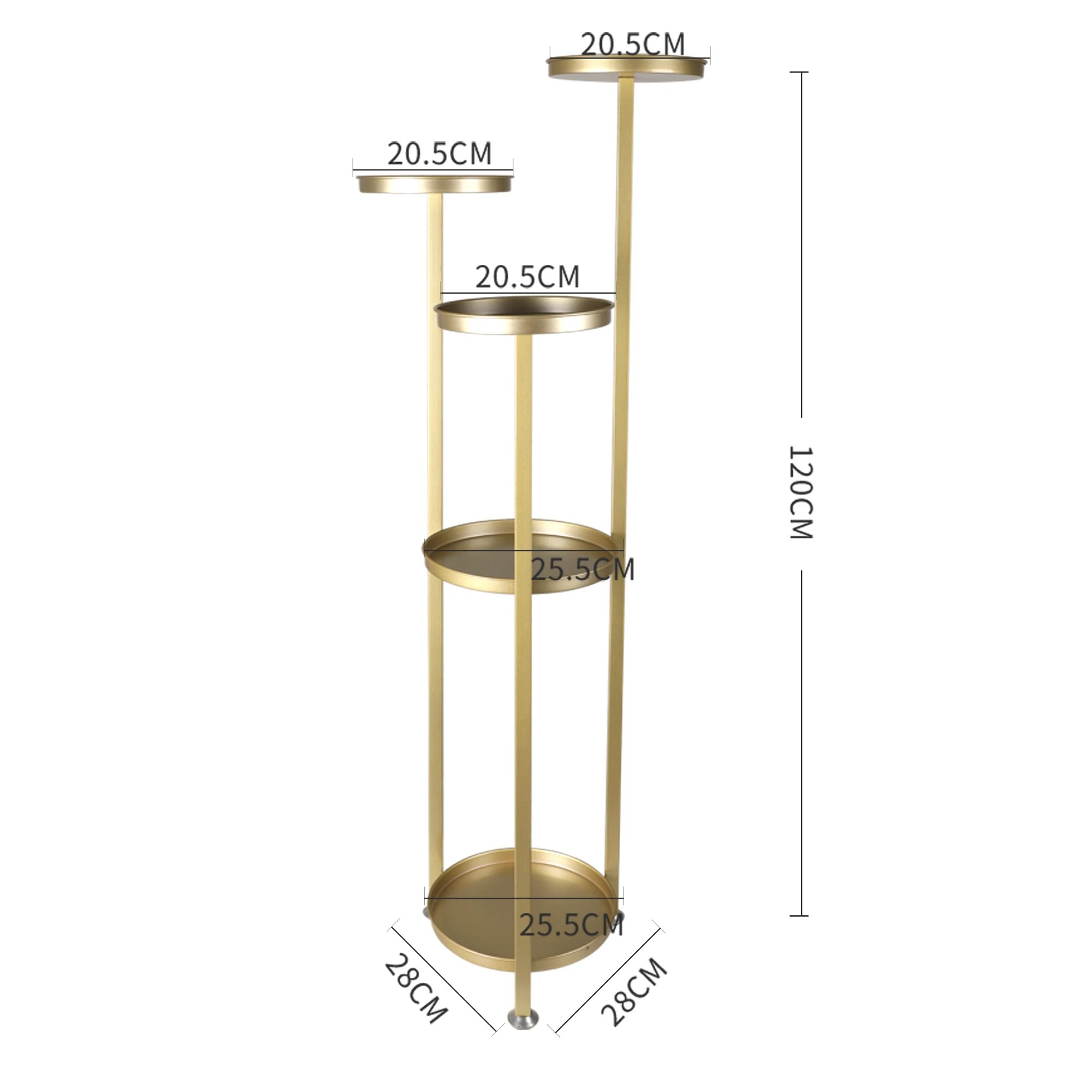 3 Levede L Size Metal Plant Stand - Gold, 3 of 9