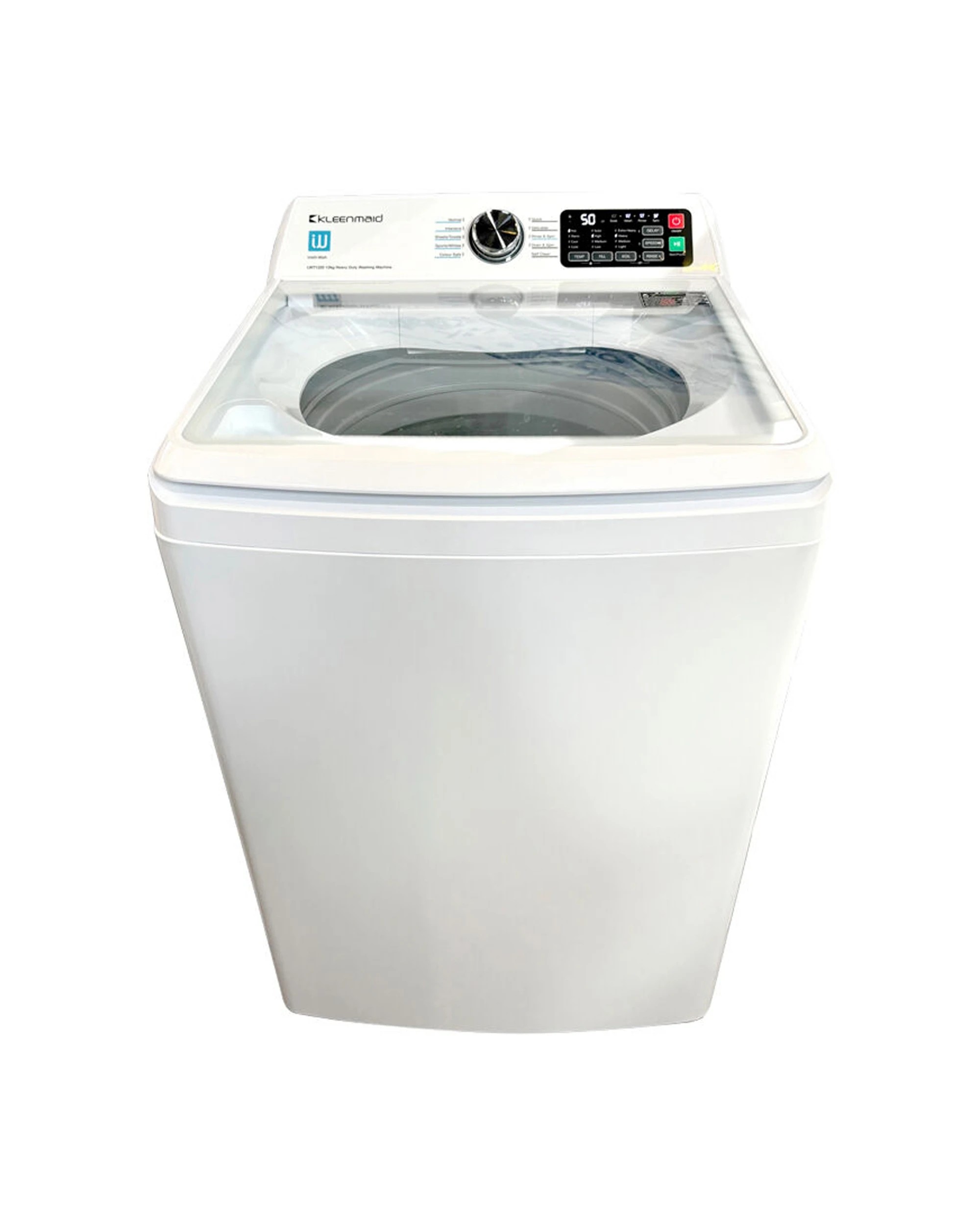 1 Kleenmaid Heavy Duty Top Load Washing Machine 12kg Direct Drive Inverter - White, 1 of 2