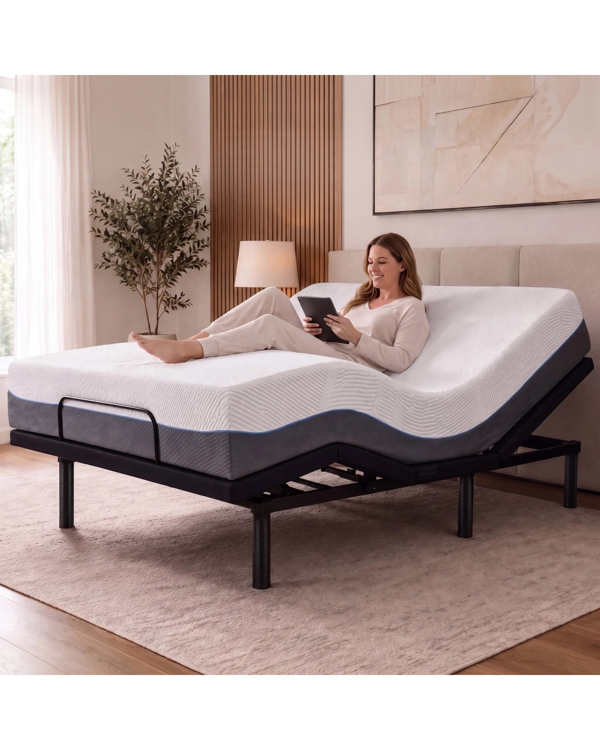 Therapedic Versa Adjustable Bed Frame Base with Wireless Remote and ...
