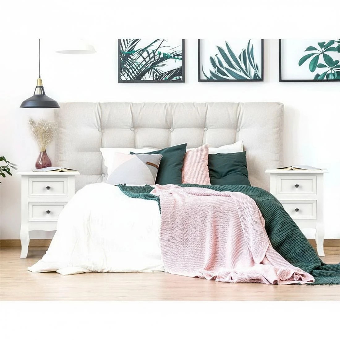 5 Artiss Bedside Table 2 Drawers - White, 5 of 7