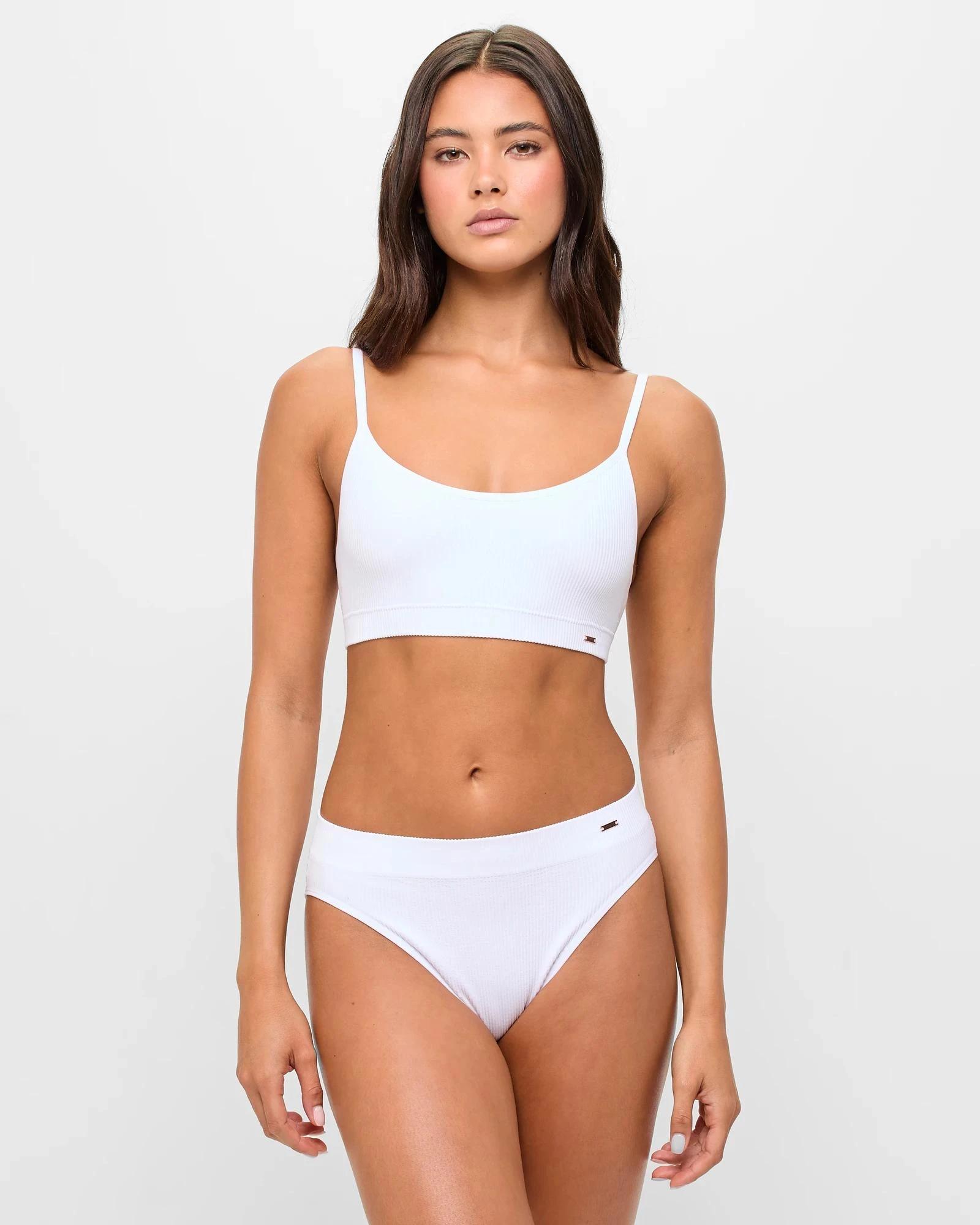 2 Lily Loves Ribbed Seamfree Strappy Crop Top WHITE, 2 of 4
