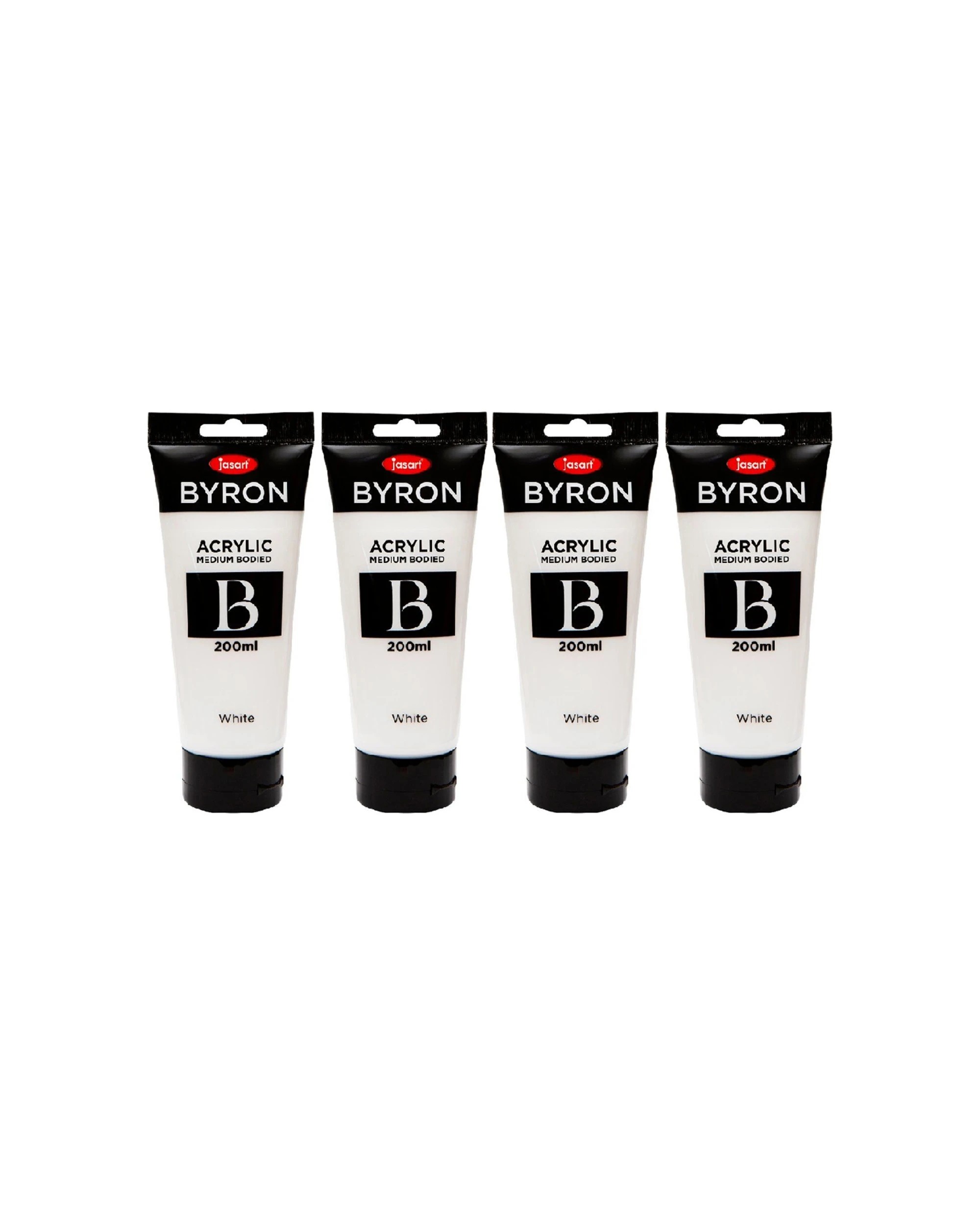 1 Jasart 4PK Byron Acrylic Paint Tube Art Craft 200ml - White, 1 of 2