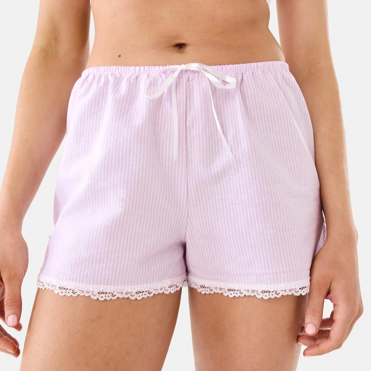 1 Stripe Lace Trim Shorts STRIPE PINK BALLERINA, 1 of 8
