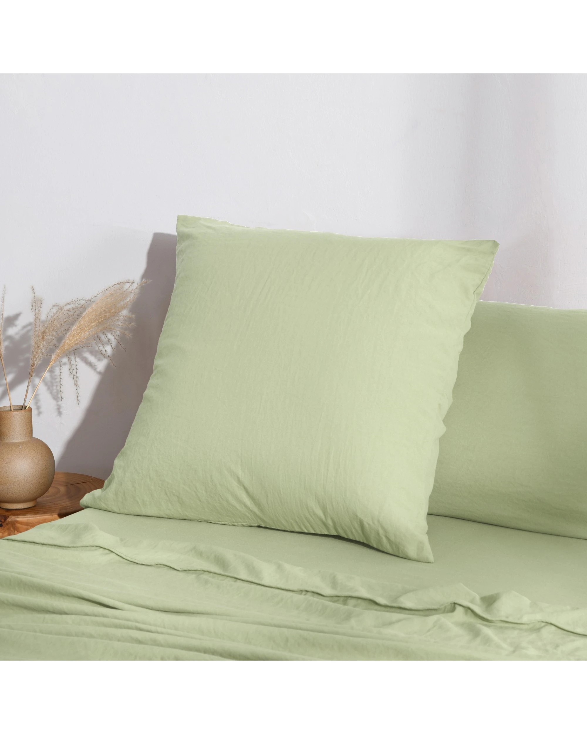 2 Dreamaker Superfine Washed Microfibre European Pillowcase - Green, 2 of 5