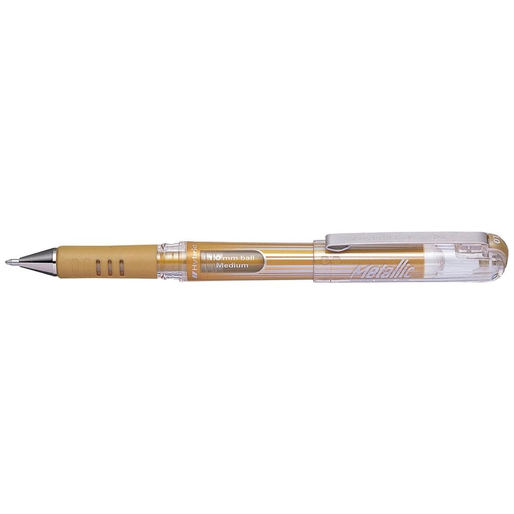 1 Pentel Hybrid DX K230M Gel Grip Pen Metallic Gold, 1 of 1