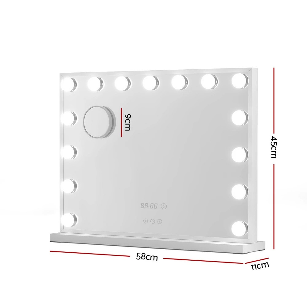 2 Embellir Makeup Mirror 58x45cm Hollywood Vanity with LED Light Tabletop - Multi, 2 of 6