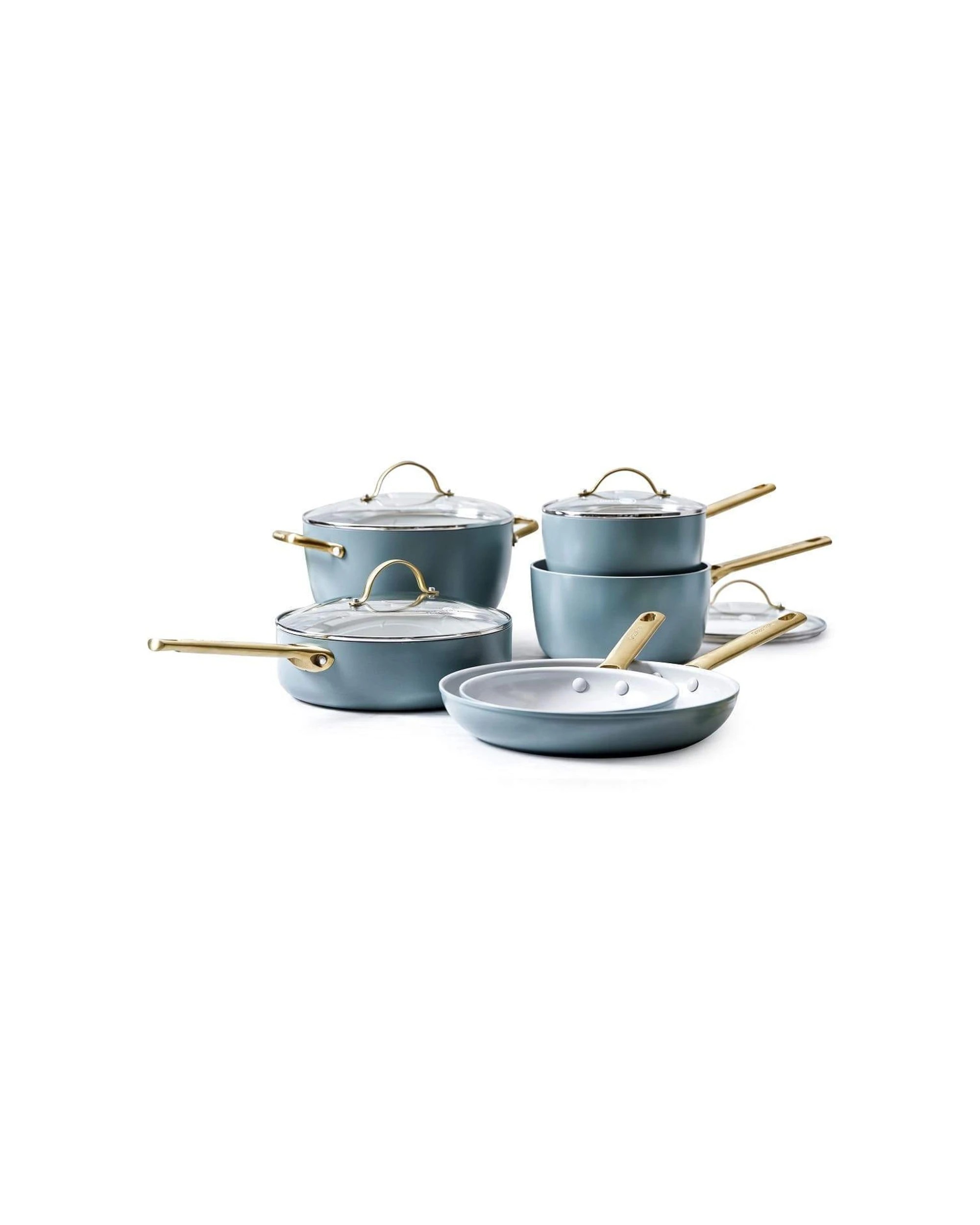 1 6pc Greenpan Padova Smokey Sky Kitchen Frypan Cookware Set Blue Home Cooking - Blue, 1 of 5