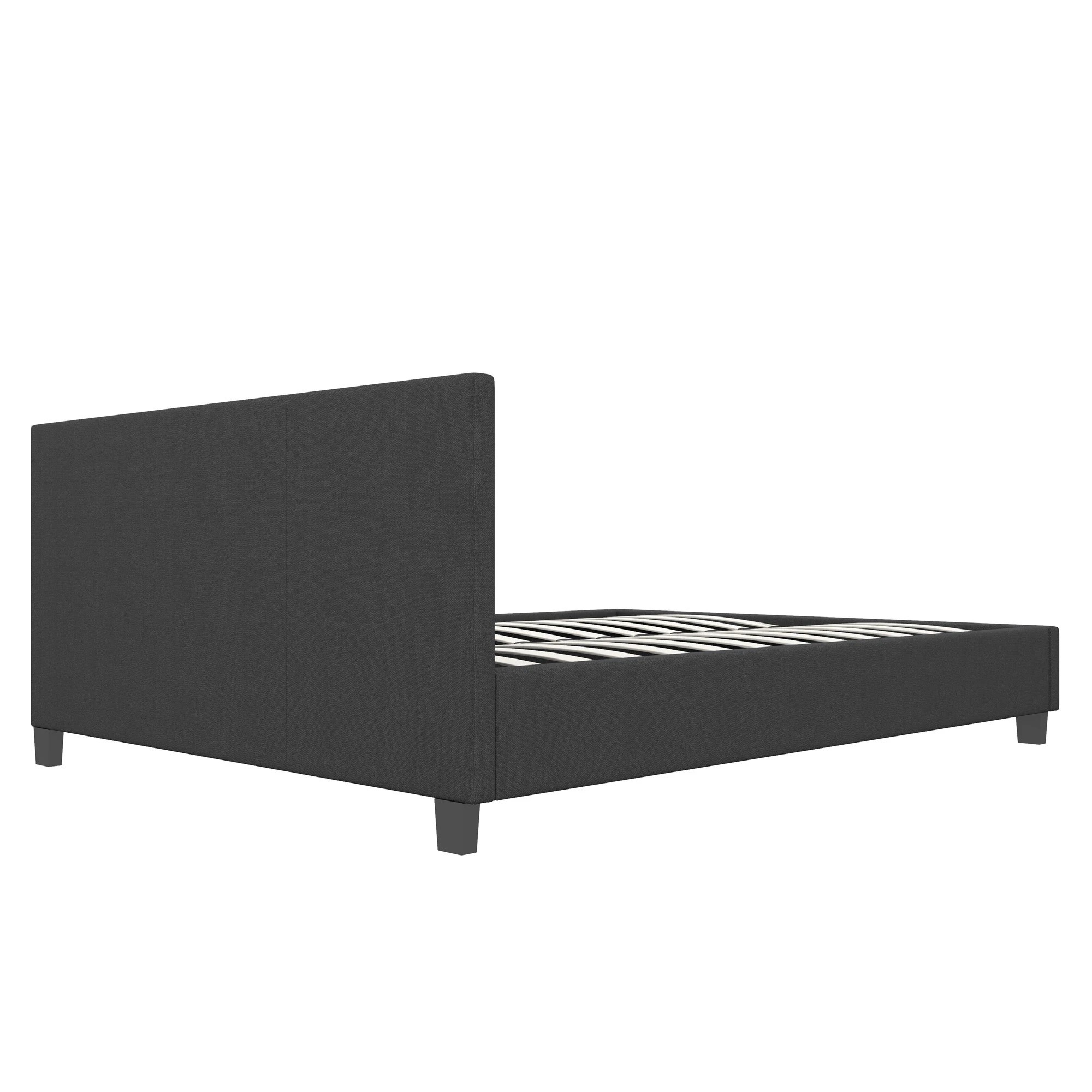 8 Milano Décor Sienna Luxury Bed Frame Base And Headboard Solid Wood Padded Fabric Single - Charcoal, 8 of 10