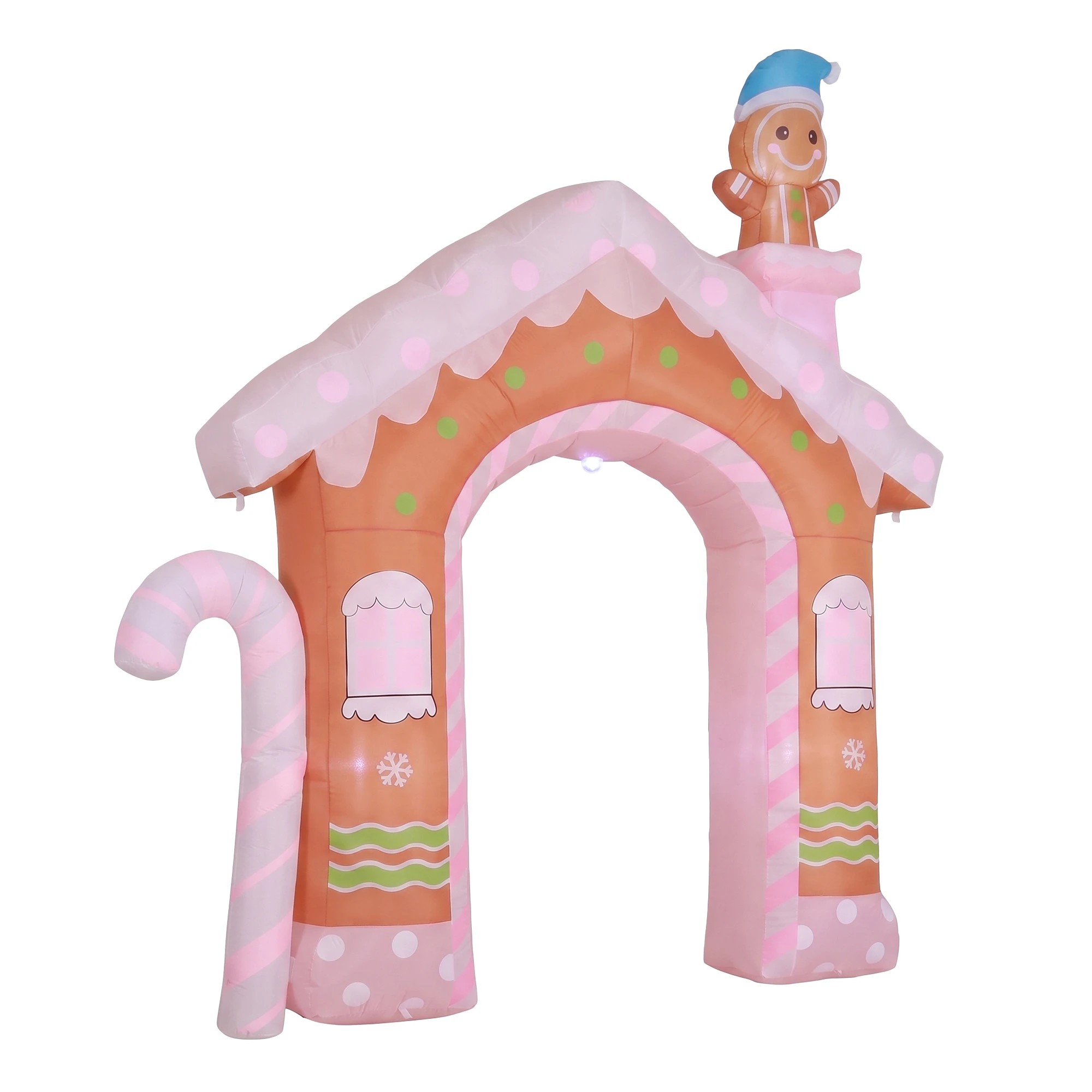 4 Jingle Jollys Christmas Inflatable Gingerbread Man Candy 3.2M Illuminated Decorations - Multi, 4 of 9