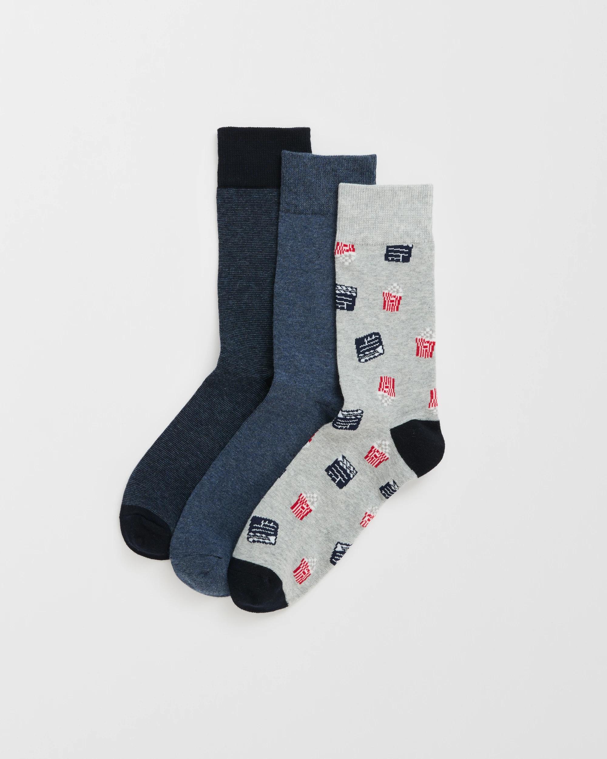 1 Maxx Australian Cotton Blend 3 Pack Business Crew Socks MOVIE, 1 of 3