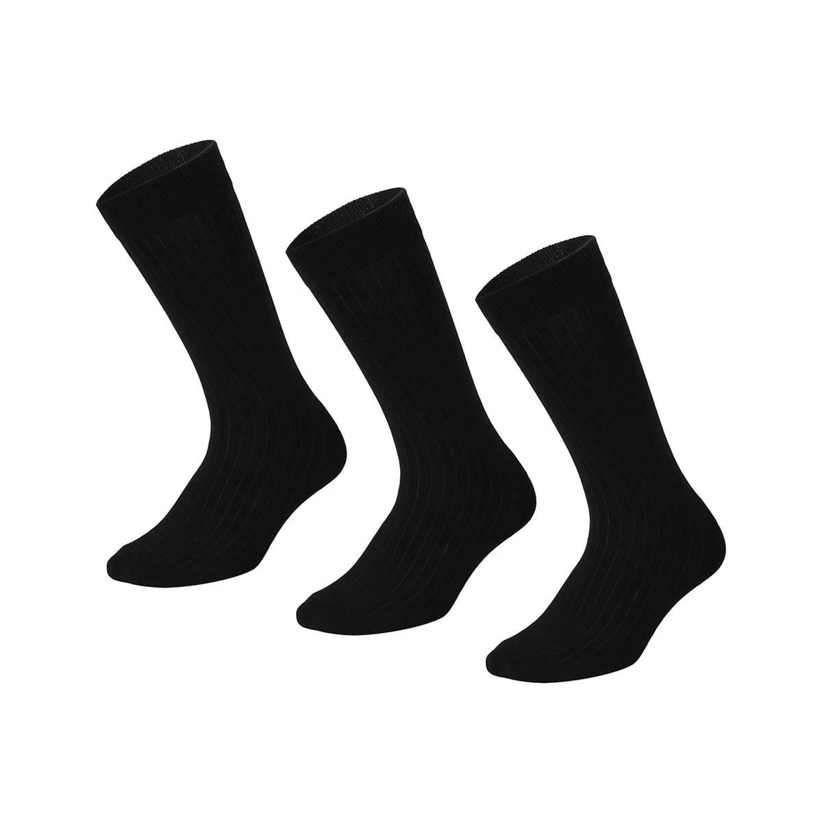 1 3 Pack Bamboo Rib Socks BLACK, 1 of 3