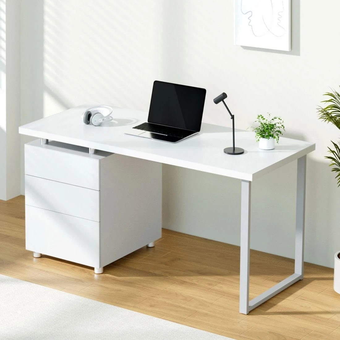 3 Artiss Computer Desk Drawer  140CM - White, 3 of 7