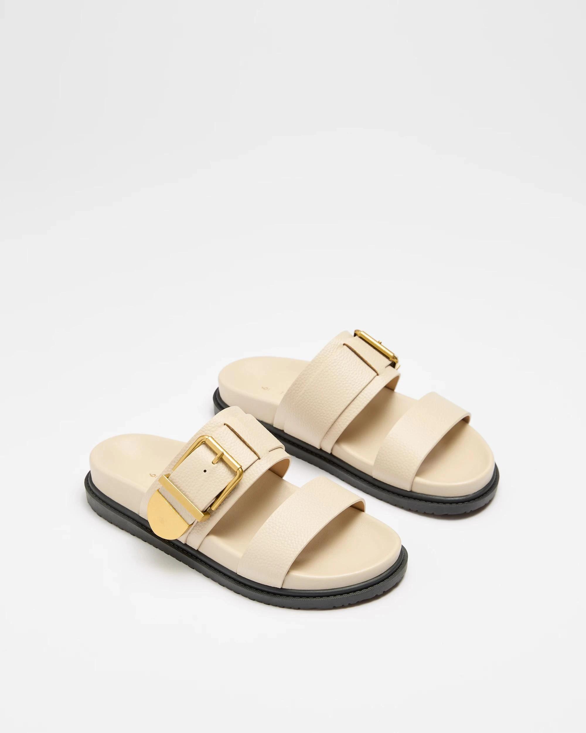 3 Target Woman Womens Buckle Flat Sandal - Henna IVORY PEBBLE, 3 of 3