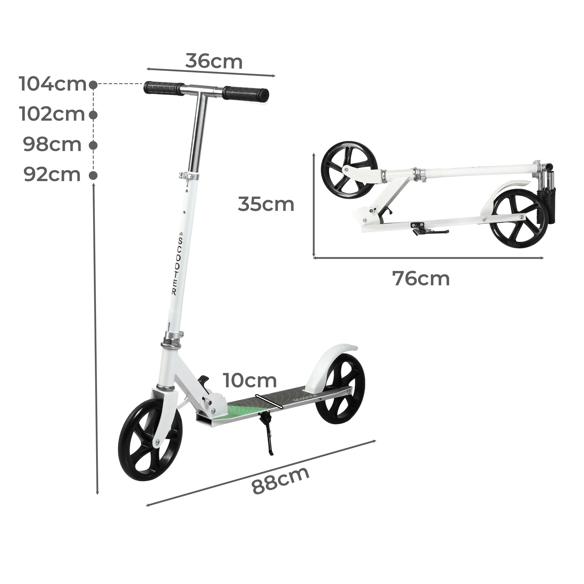 3 Monvelo Push Folding Kick Scooter Colour - White, 3 of 8