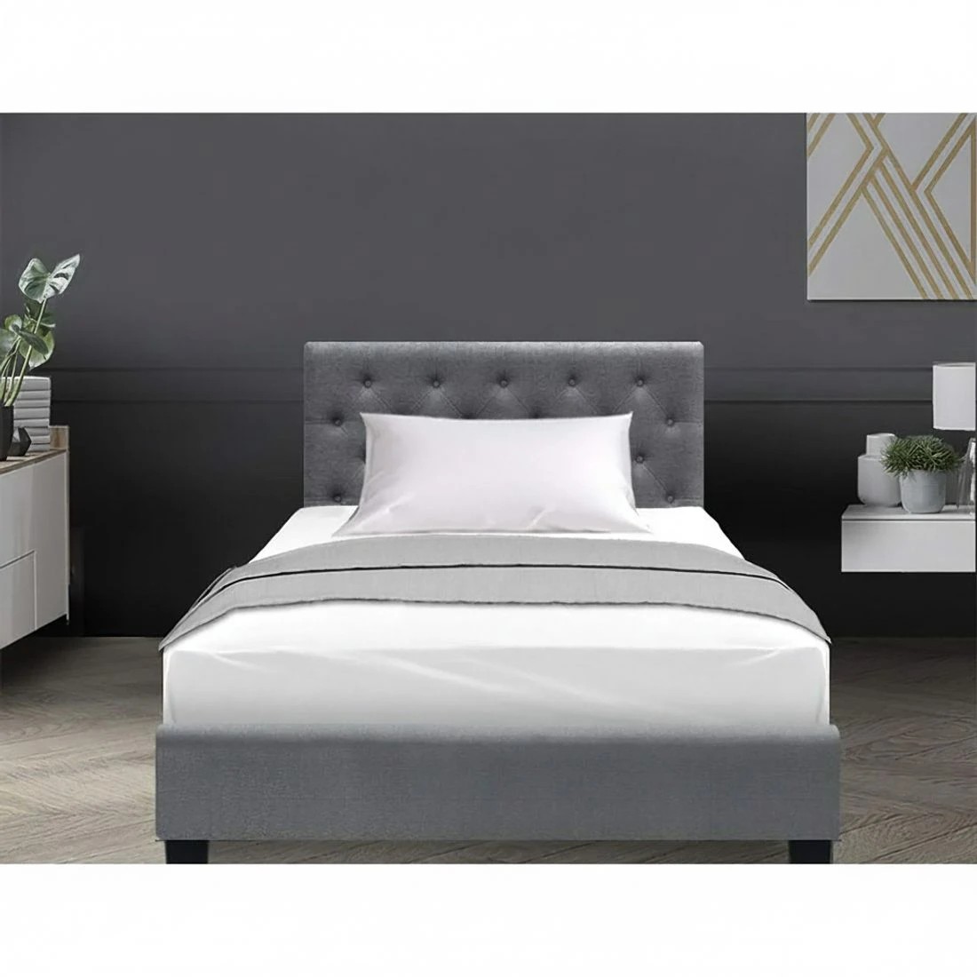 9 Artiss Bed Frame King Single Size Gas Lift  VILA - Grey, 9 of 10